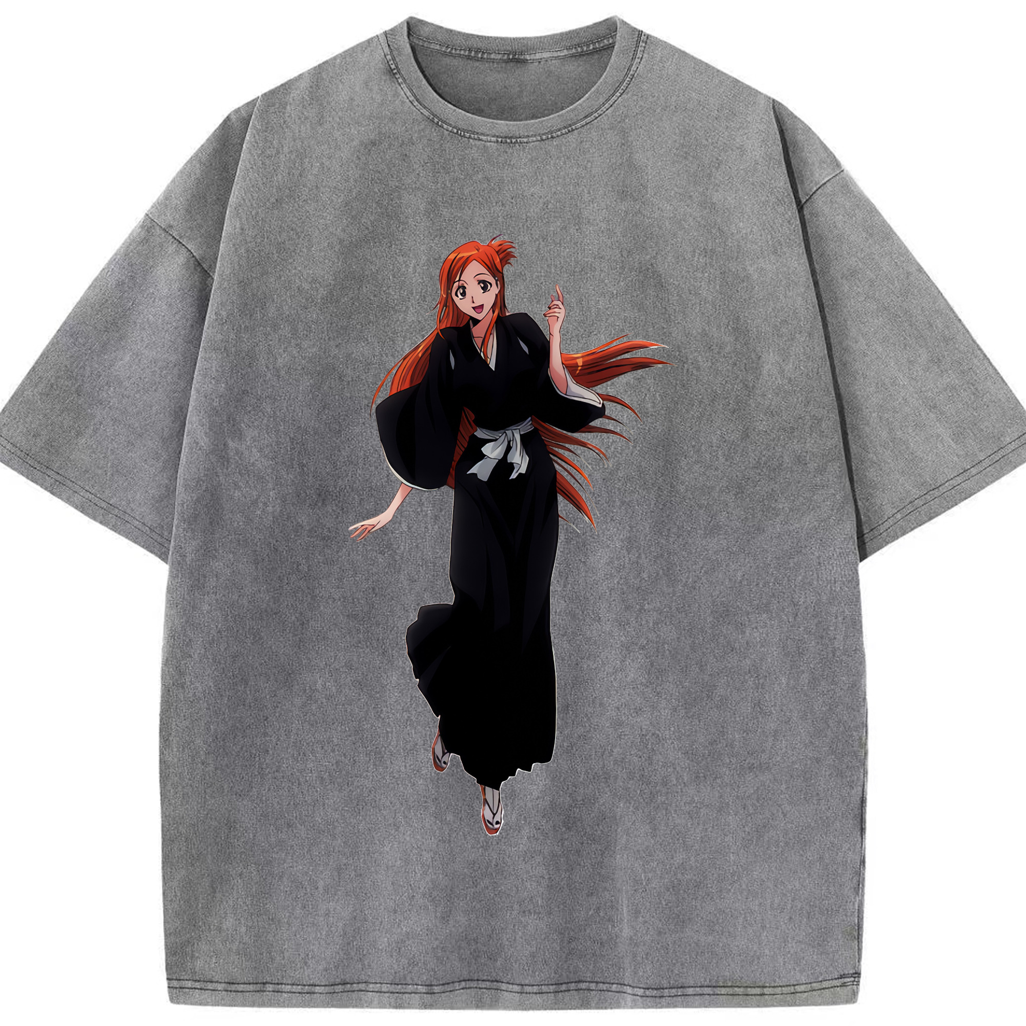 （画像用） ブリーチ 井上織姫（いのうえおりひめ） BLEACH Inoue Orihime 綿100% ヴィンテージ風 半袖Tシャツ（フロントプリント）