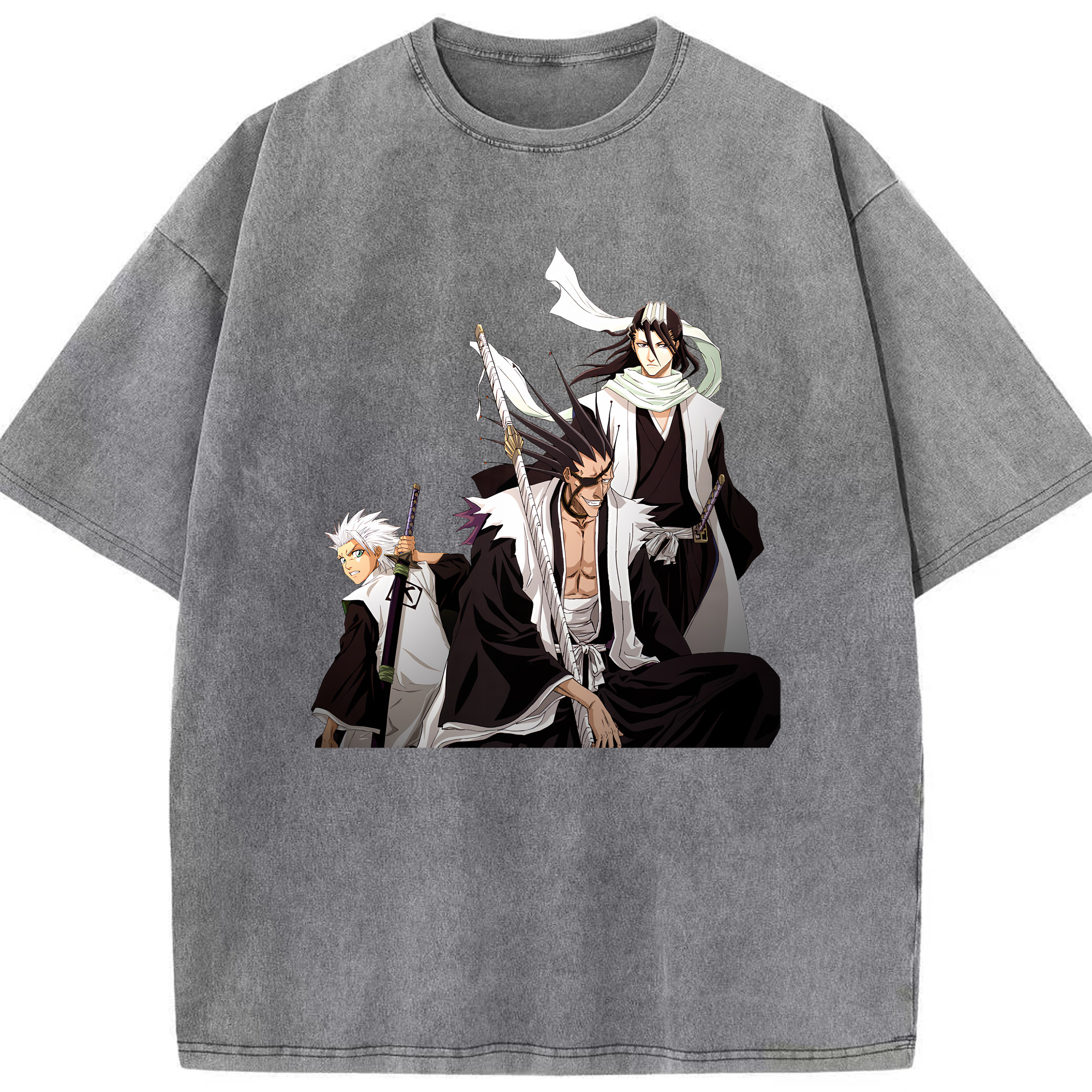 （画像用） ブリーチ ざらき けんぱち BLEACH Zaraki Kenpachi 綿100% ヴィンテージ風 半袖Tシャツ（フロントプリント）