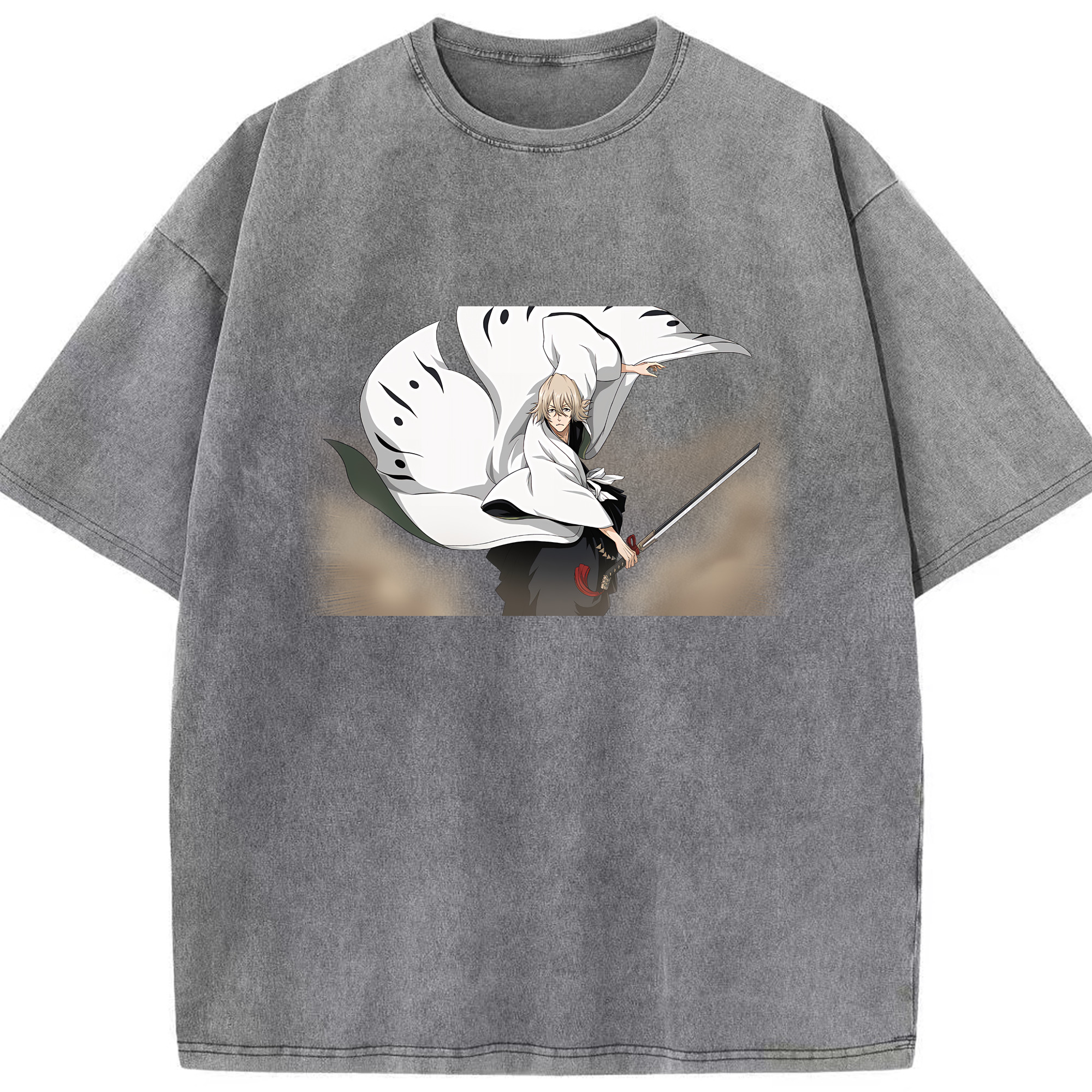 （画像用） "ブリーチ 浦原 喜助（うらはら きすけ） BLEACH Urahara Kisuke " 綿100% ヴィンテージ風 半袖Tシャツ（フロントプリント）