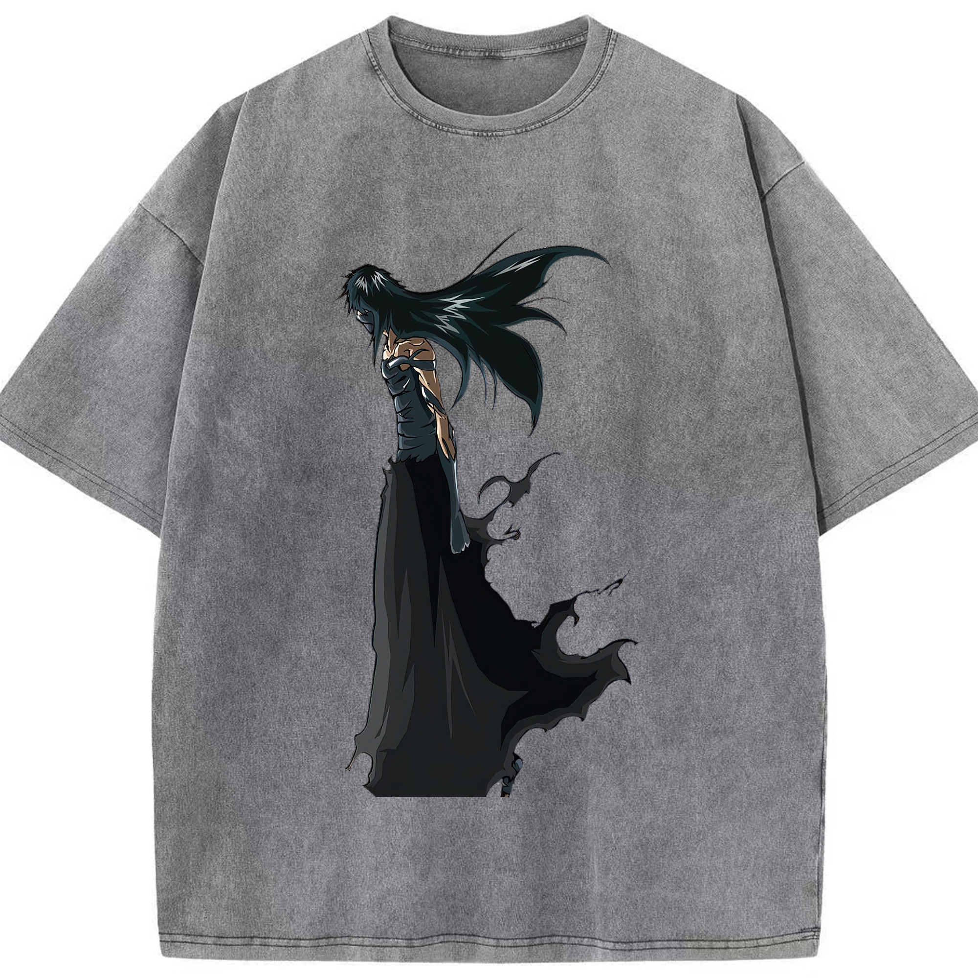 （画像用） ブリーチ 黒崎一護（くろさき いちご）BLEACH Kurosaki Ichigo 綿100% ヴィンテージ風 半袖Tシャツ（フロントプリント）