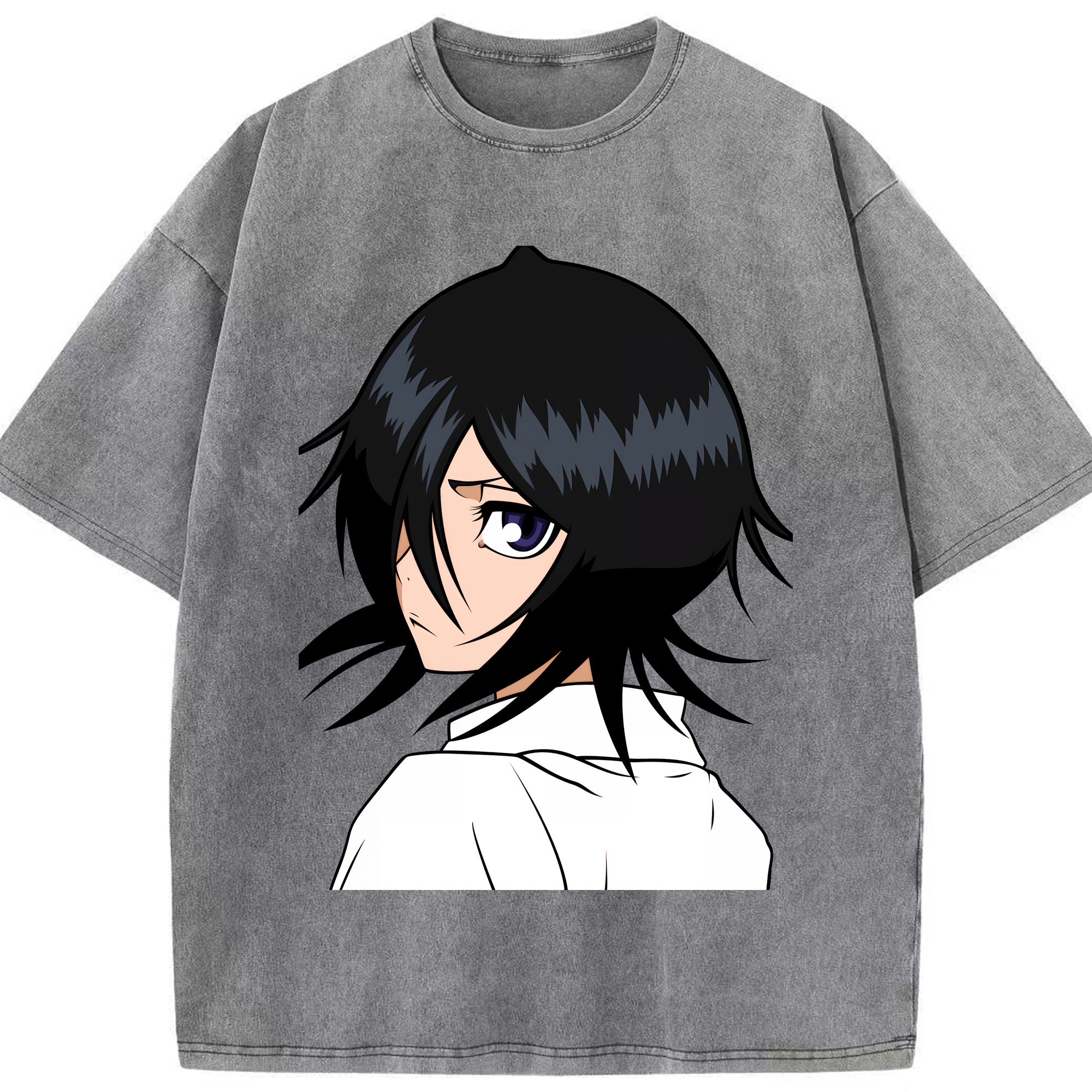 （画像用） ブリーチ 朽木ルキア BLEACH Kuchiki Rukia 綿100% ヴィンテージ風 半袖Tシャツ（フロントプリント）