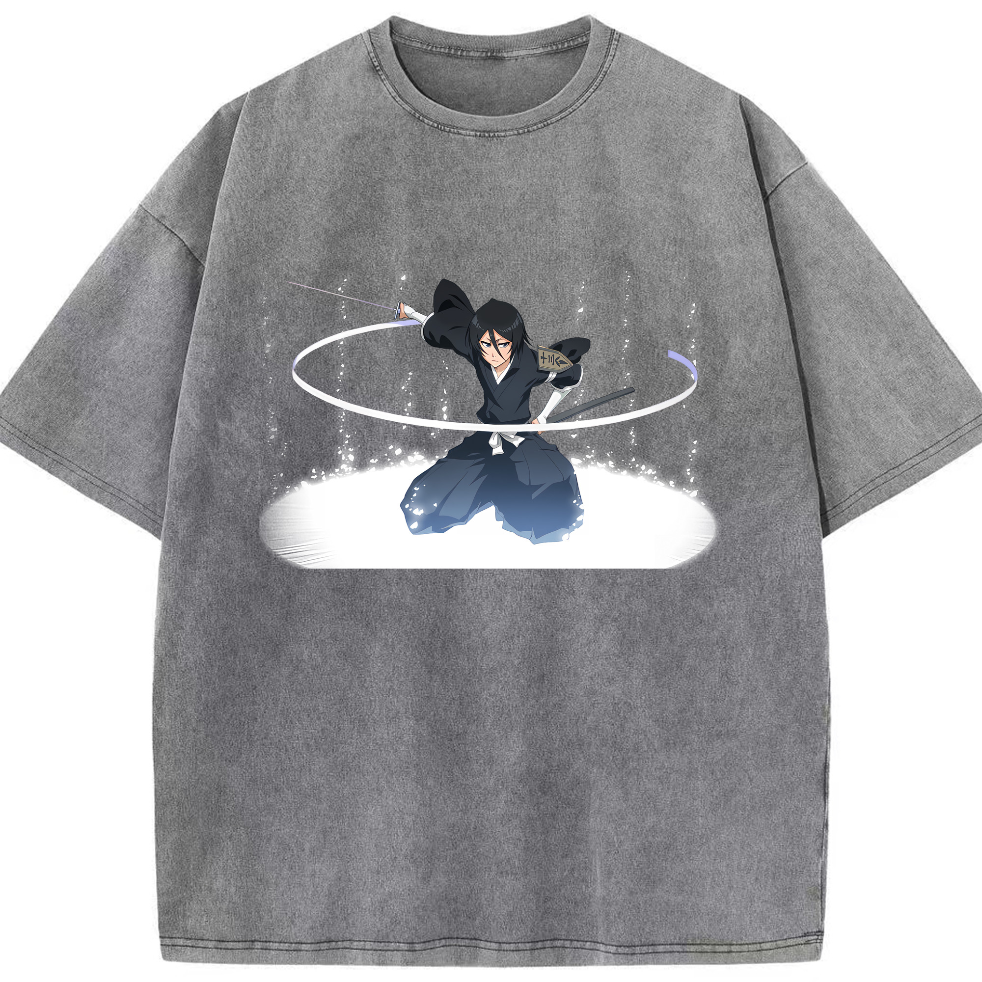 （画像用） ブリーチ 朽木ルキア BLEACH Kuchiki Rukia 綿100% ヴィンテージ風 半袖Tシャツ（フロントプリント）