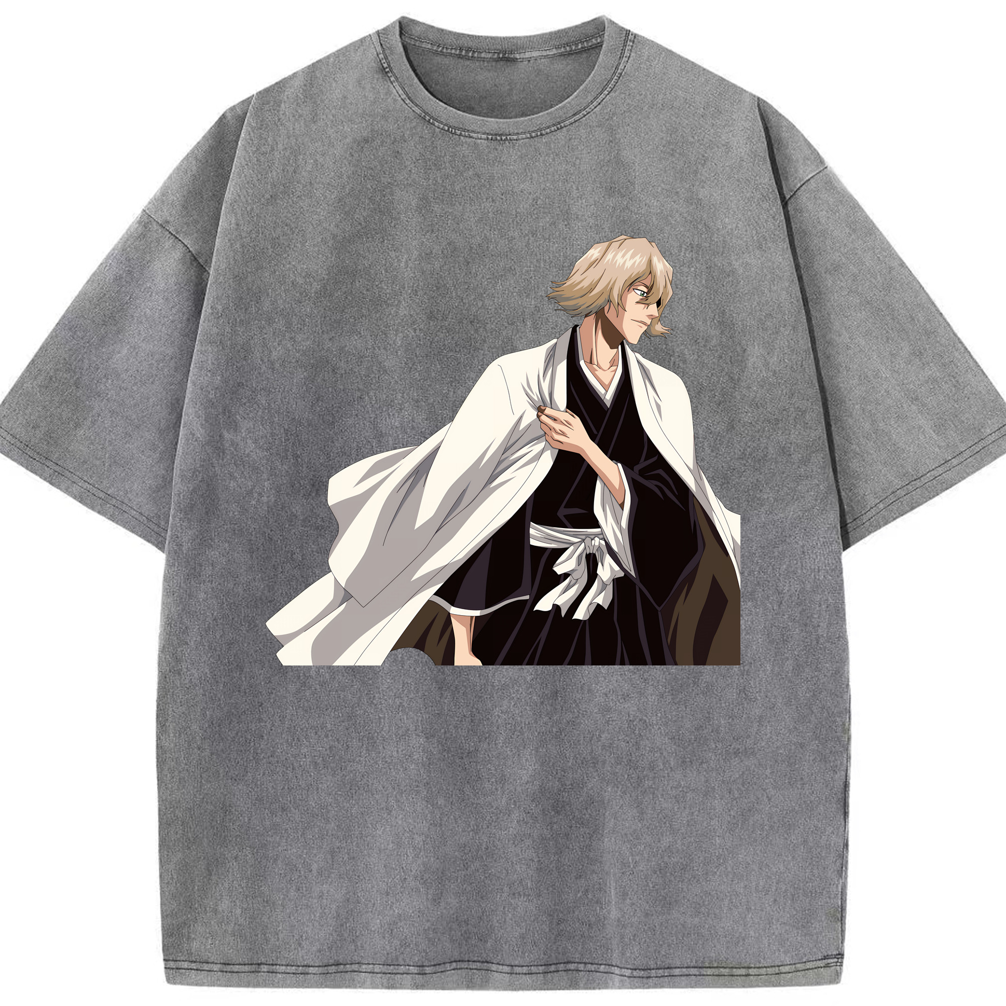 （画像用） "ブリーチ 浦原 喜助（うらはら きすけ） BLEACH Urahara Kisuke " 綿100% ヴィンテージ風 半袖Tシャツ（フロントプリント）