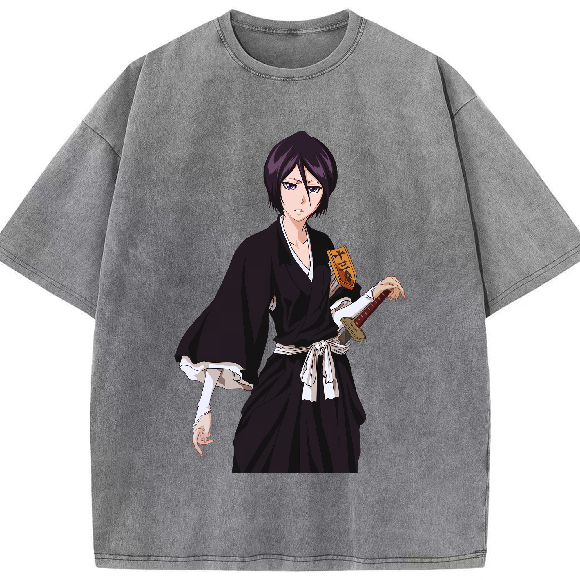 （画像用） ブリーチ 朽木ルキア BLEACH Kuchiki Rukia 綿100% ヴィンテージ風 半袖Tシャツ（フロントプリント）