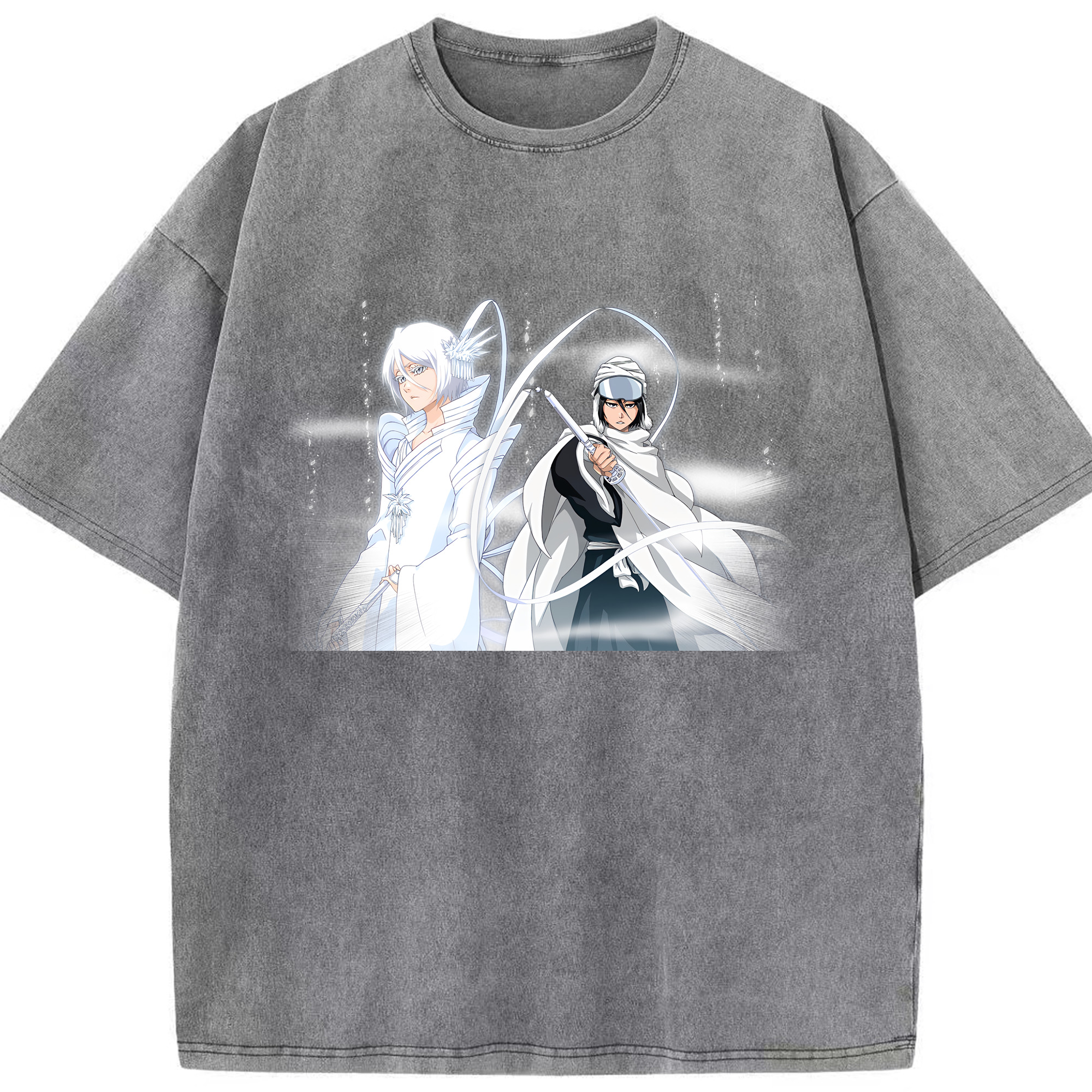 （画像用） ブリーチ 朽木ルキア BLEACH Kuchiki Rukia 綿100% ヴィンテージ風 半袖Tシャツ（フロントプリント）