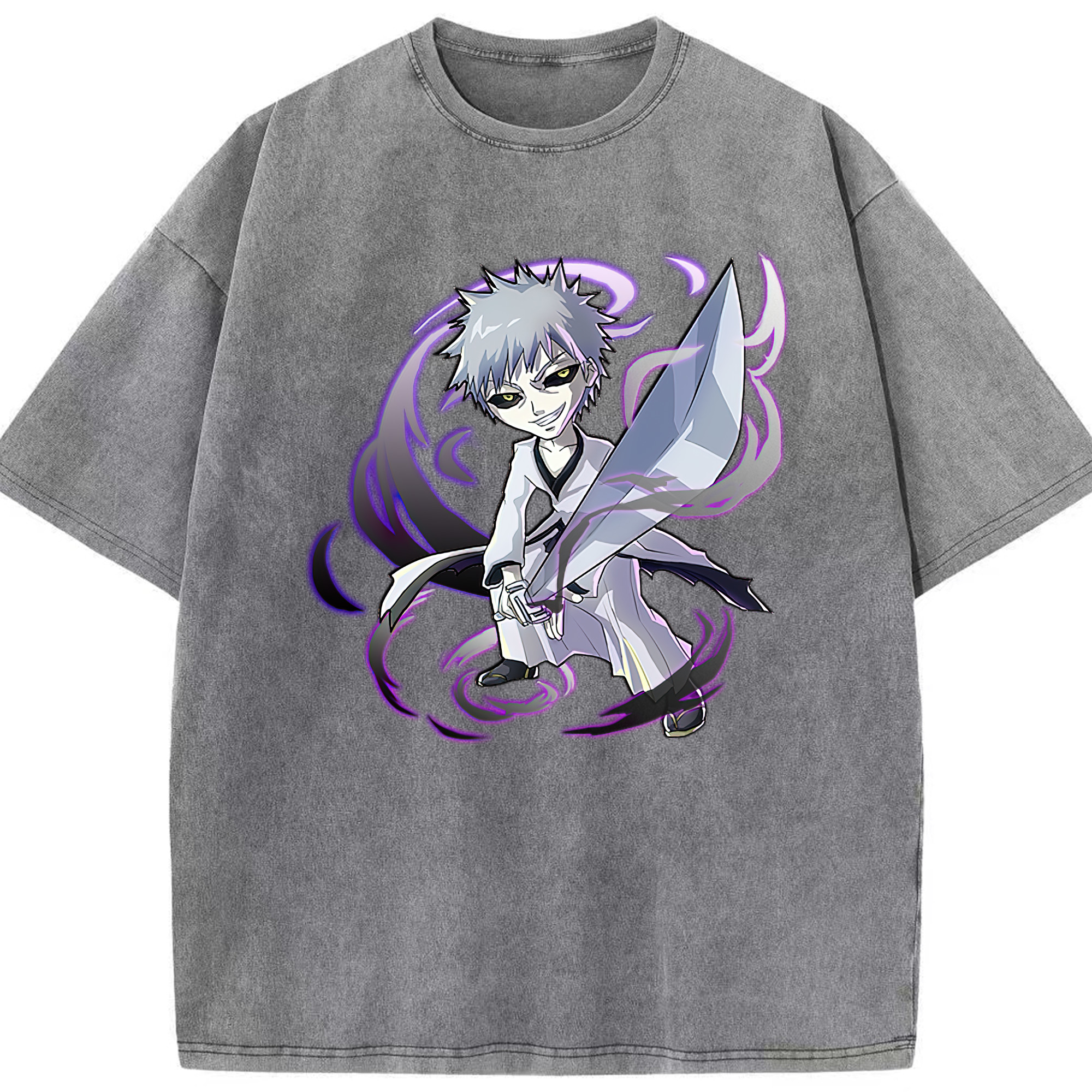 （画像用） ブリーチ 黒崎一護（くろさき いちご）BLEACH Kurosaki Ichigo 綿100% ヴィンテージ風 半袖Tシャツ（フロントプリント）