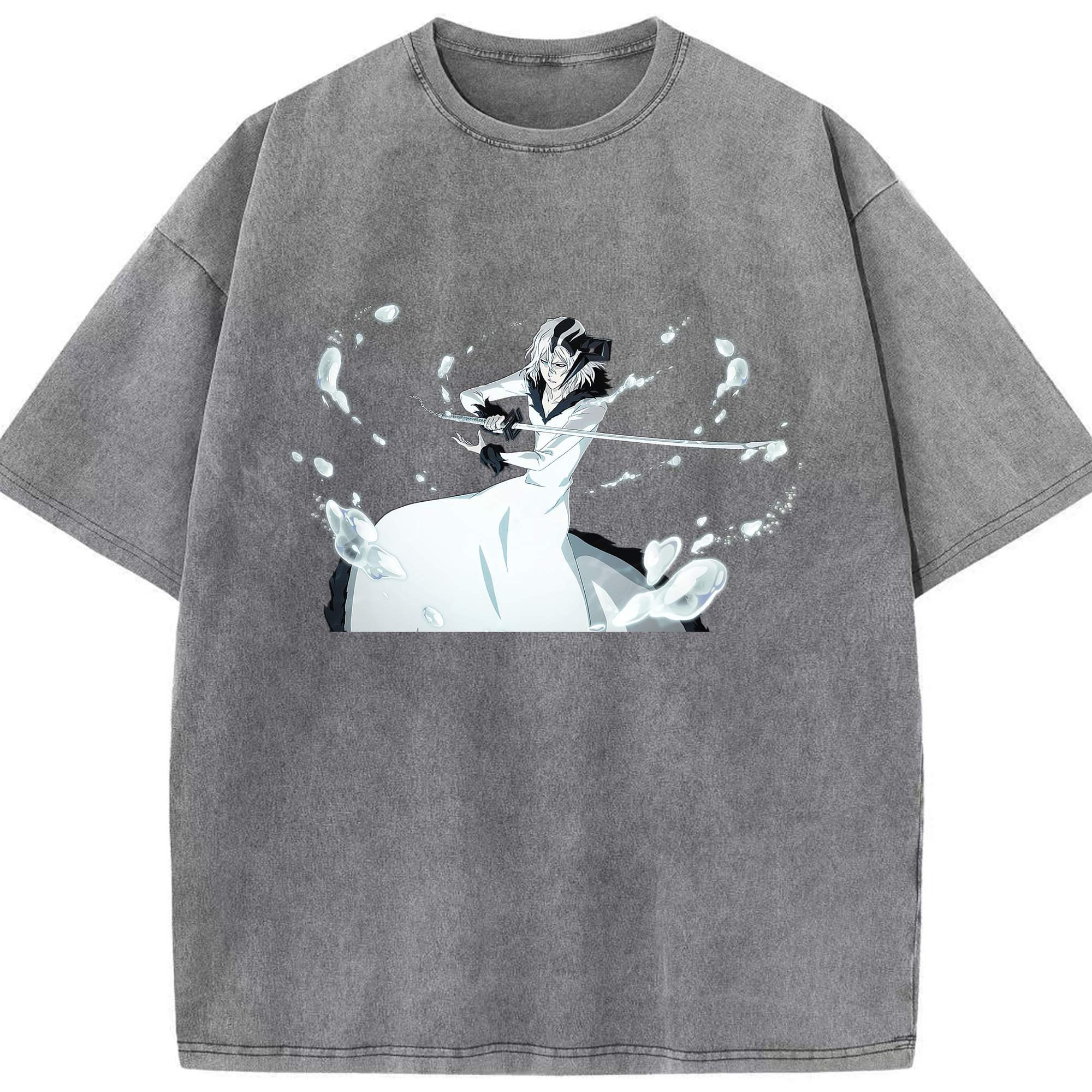 （画像用） ブリーチ 黒崎一護（くろさき いちご）BLEACH Kurosaki Ichigo 綿100% ヴィンテージ風 半袖Tシャツ（フロントプリント）