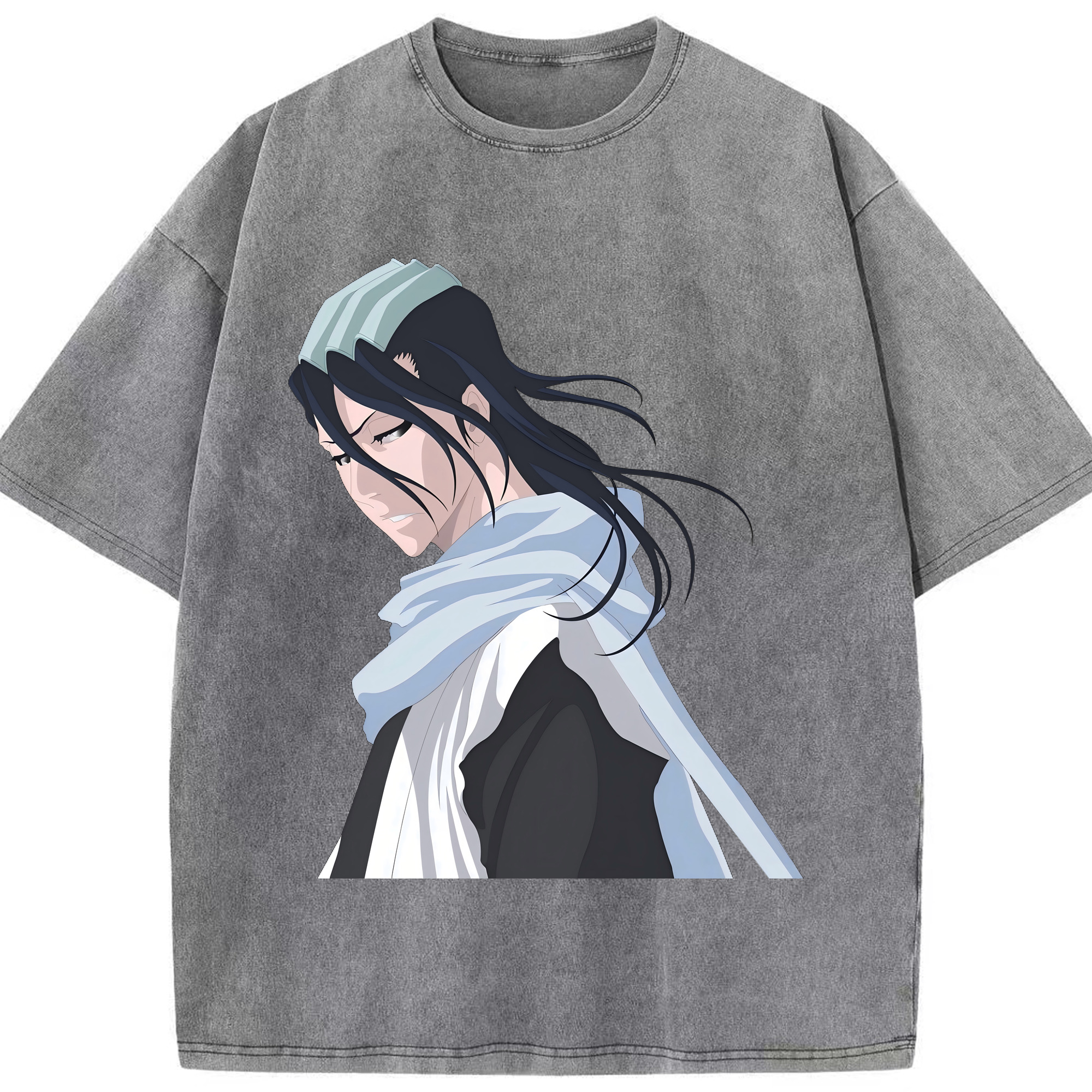 （画像用） ブリーチ くちき びゃくや BLEACH Kuchiki Byakuya 綿100% ヴィンテージ風 半袖Tシャツ（フロントプリント）