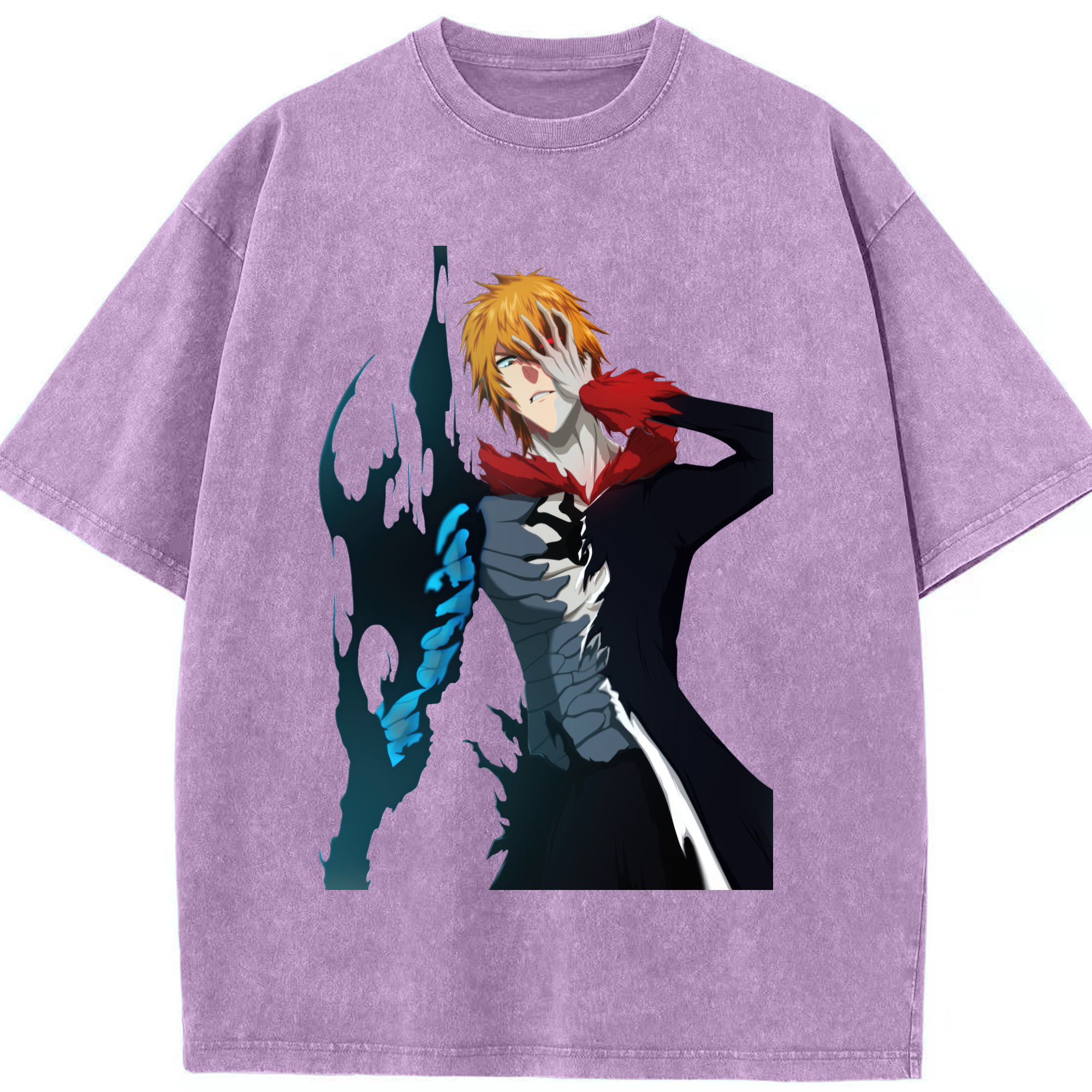 （画像用） ブリーチ 黒崎一護（くろさき いちご）BLEACH Kurosaki Ichigo 綿100% ヴィンテージ風 半袖Tシャツ（フロントプリント）