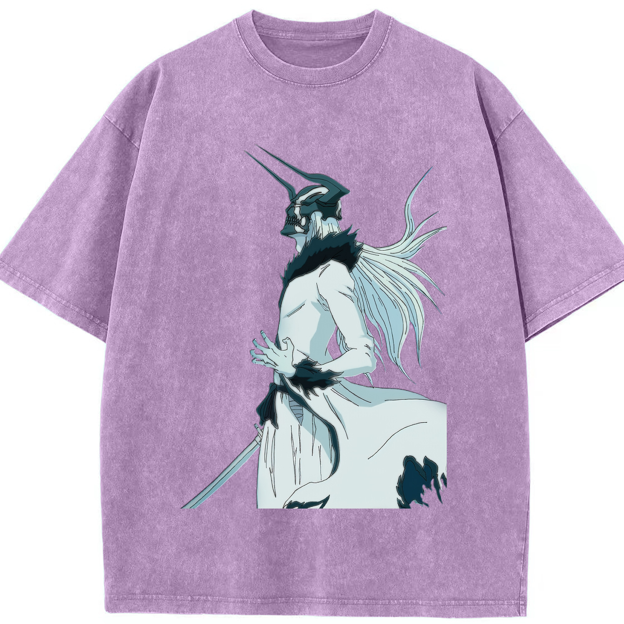 （画像用） ブリーチ 黒崎一護（くろさき いちご）BLEACH Kurosaki Ichigo 綿100% ヴィンテージ風 半袖Tシャツ（フロントプリント）