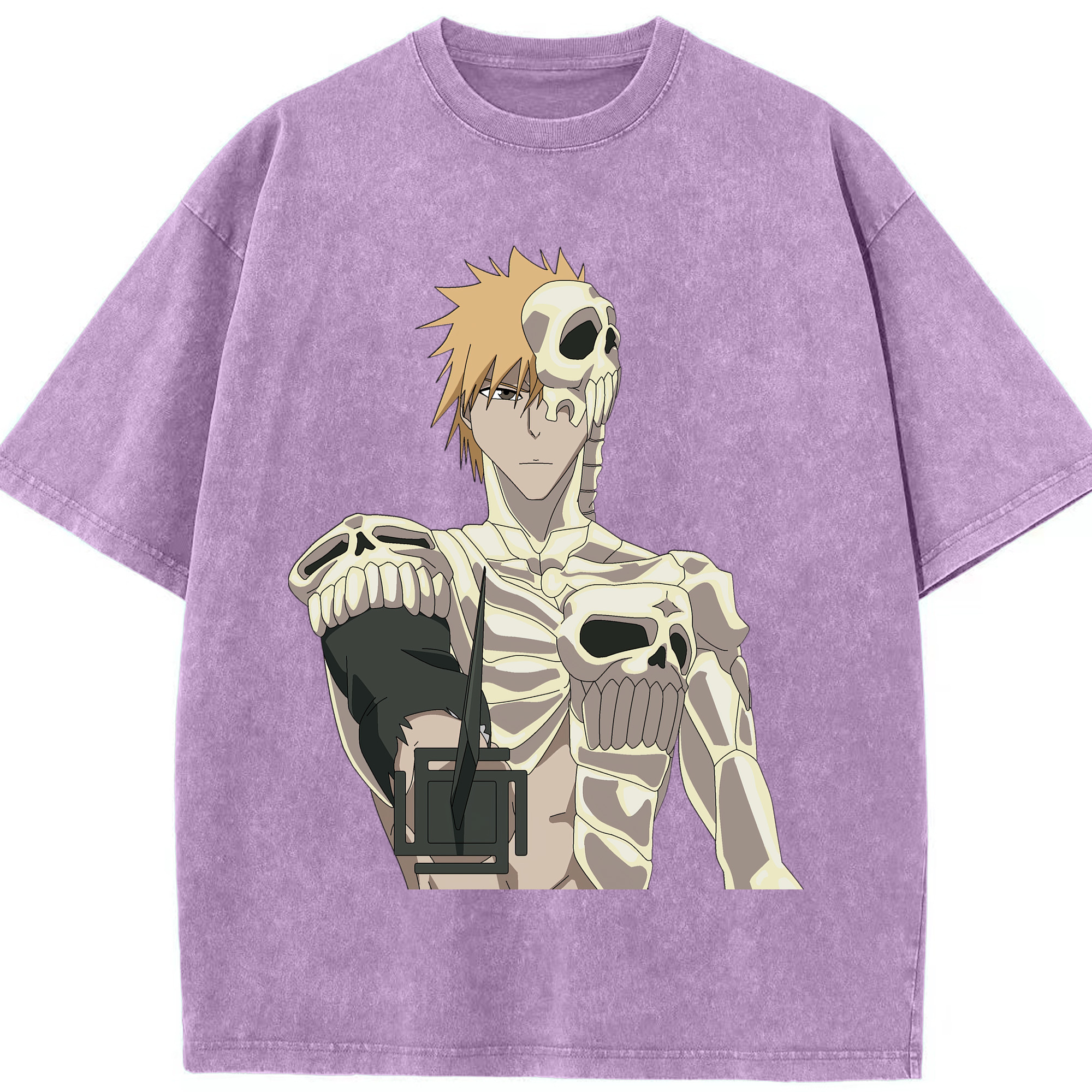 （画像用） ブリーチ 黒崎一護（くろさき いちご）BLEACH Kurosaki Ichigo 綿100% ヴィンテージ風 半袖Tシャツ（フロントプリント）
