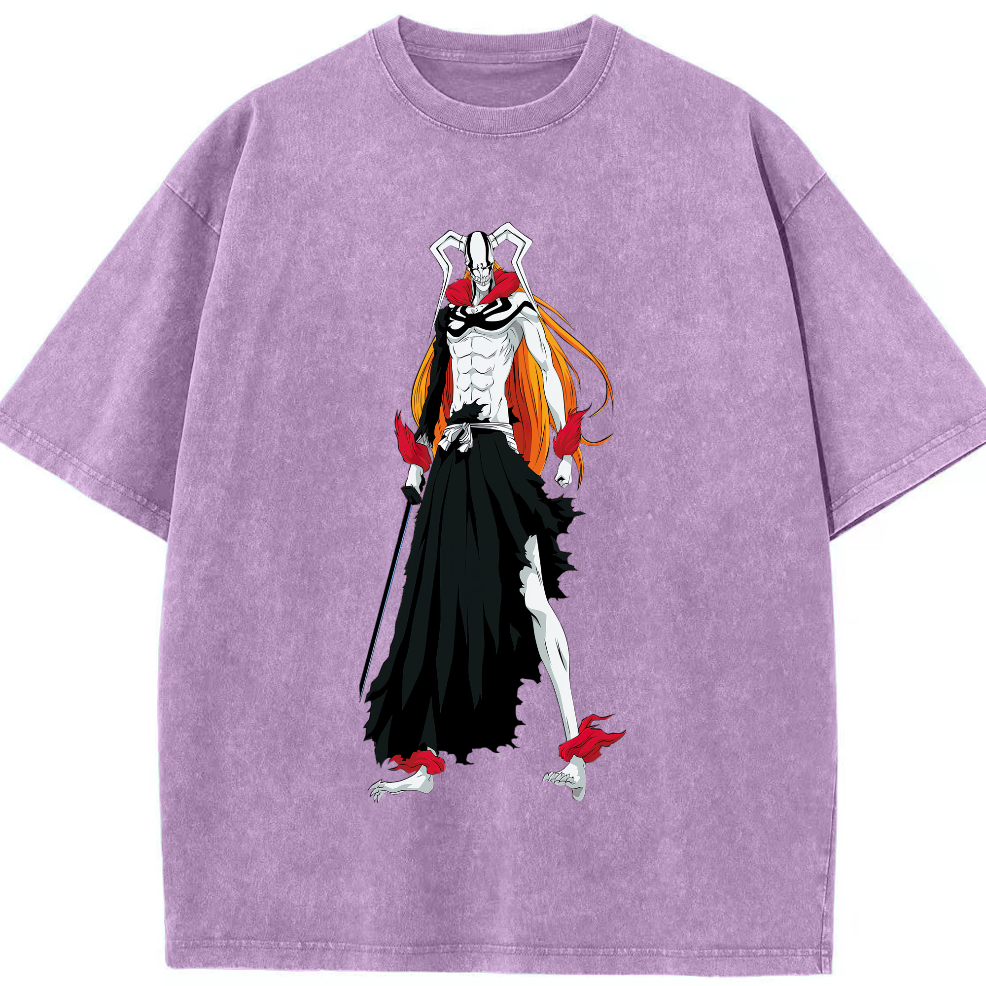 （画像用） ブリーチ 黒崎一護（くろさき いちご）BLEACH Kurosaki Ichigo 綿100% ヴィンテージ風 半袖Tシャツ（フロントプリント）