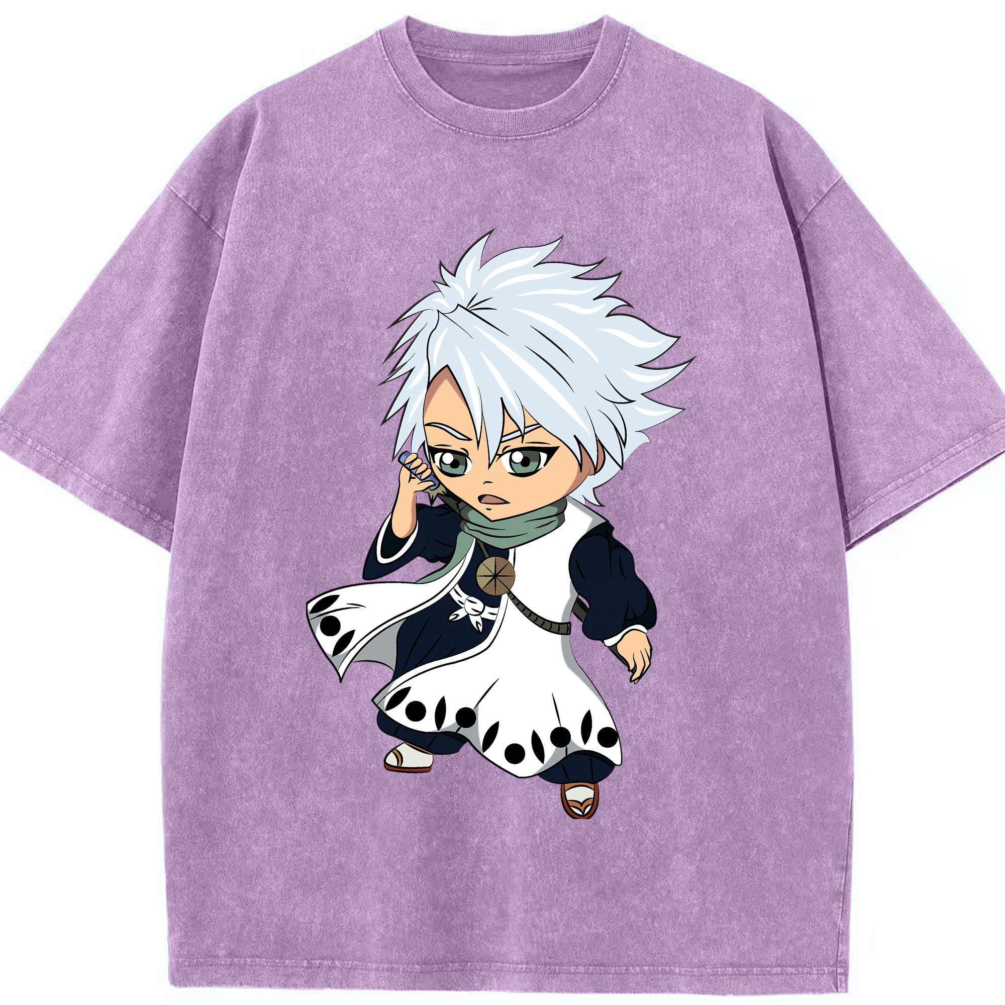（画像用） ブリーチ 日番谷冬獅郎（ひつがや とうしろう） BLEACH Hitsugaya Toushirou 綿100% ヴィンテージ風 半袖Tシャツ（フロントプリント）