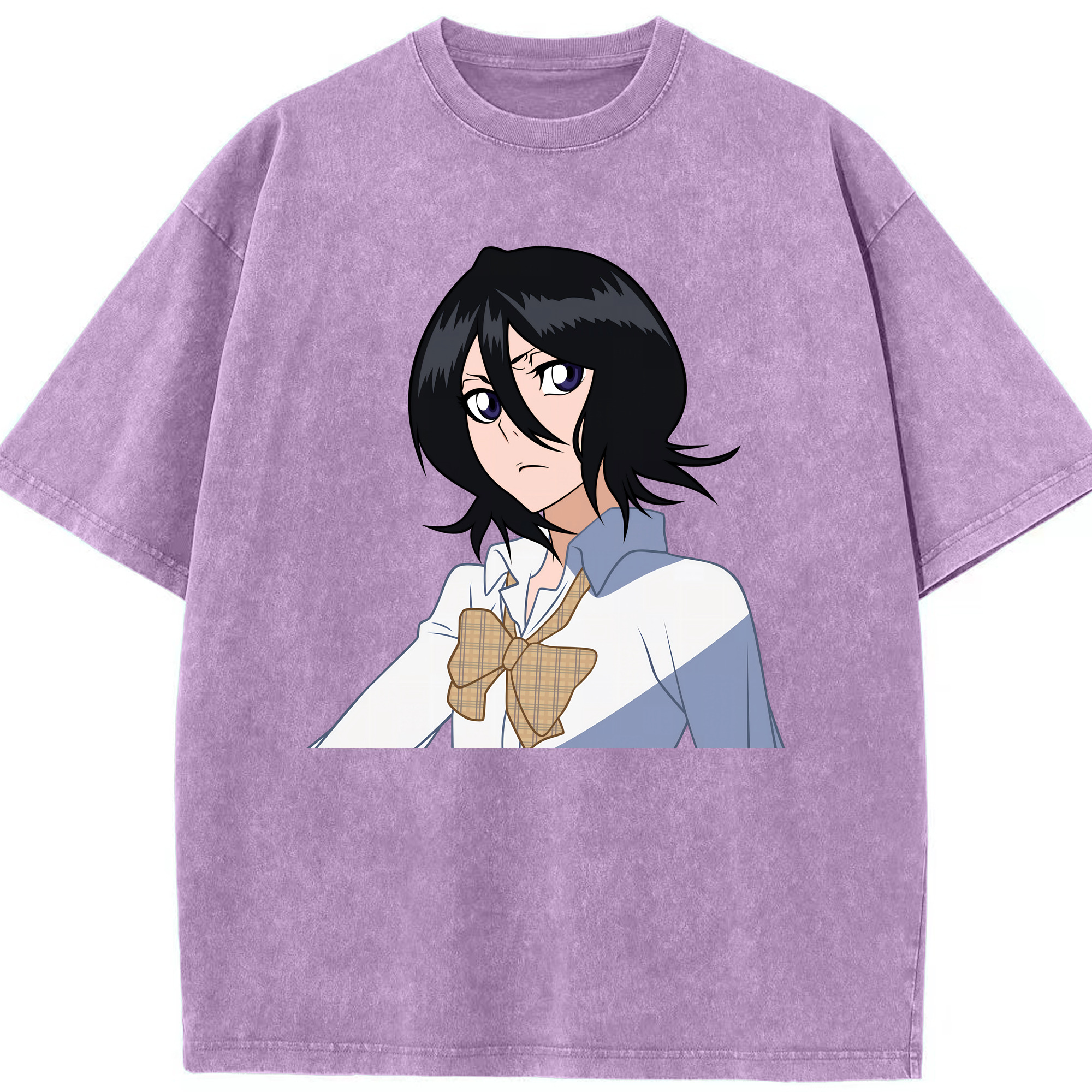 （画像用） ブリーチ 朽木ルキア BLEACH Kuchiki Rukia 綿100% ヴィンテージ風 半袖Tシャツ（フロントプリント）