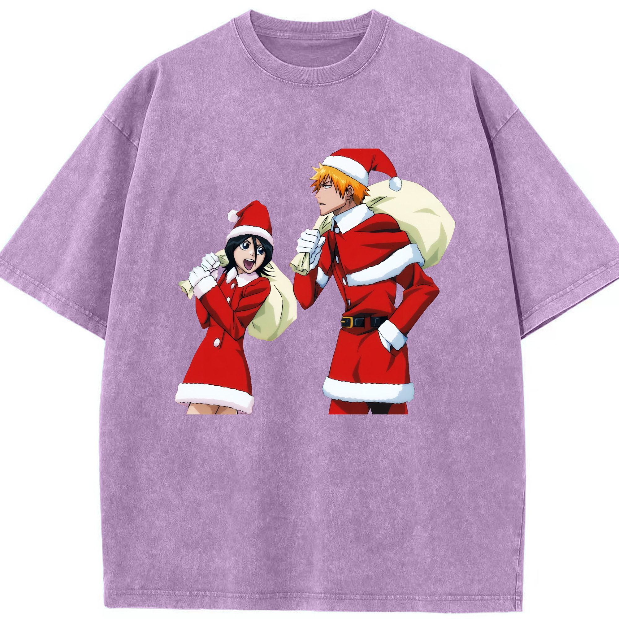 （画像用） ブリーチ 朽木ルキア BLEACH Kuchiki Rukia 綿100% ヴィンテージ風 半袖Tシャツ（フロントプリント）