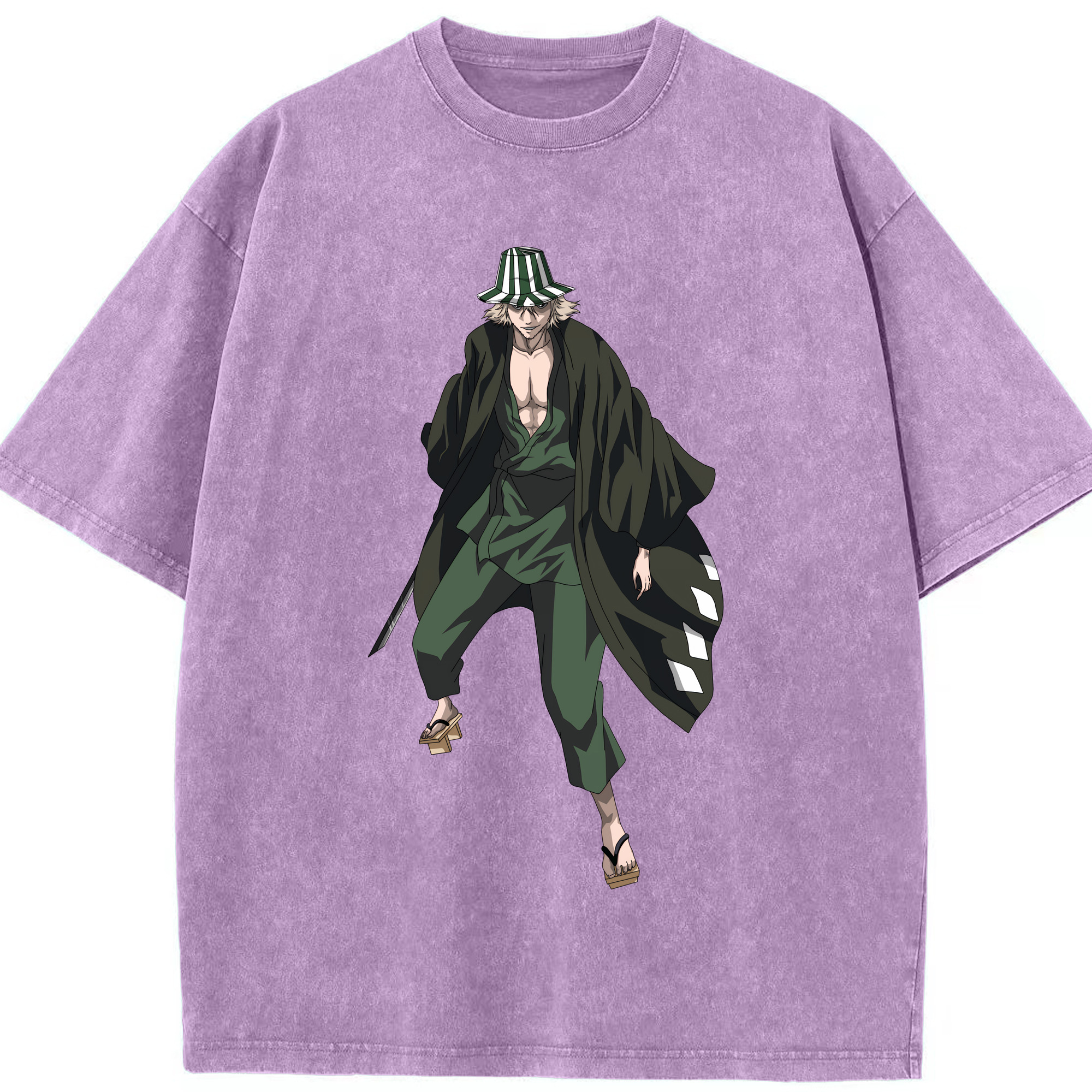 （画像用） "ブリーチ 浦原 喜助（うらはら きすけ） BLEACH Urahara Kisuke " 綿100% ヴィンテージ風 半袖Tシャツ（フロントプリント）