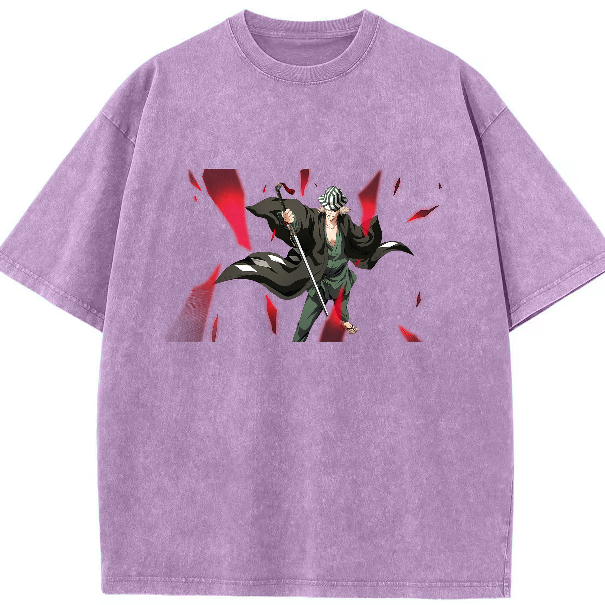 （画像用） "ブリーチ 浦原 喜助（うらはら きすけ） BLEACH Urahara Kisuke " 綿100% ヴィンテージ風 半袖Tシャツ（フロントプリント）