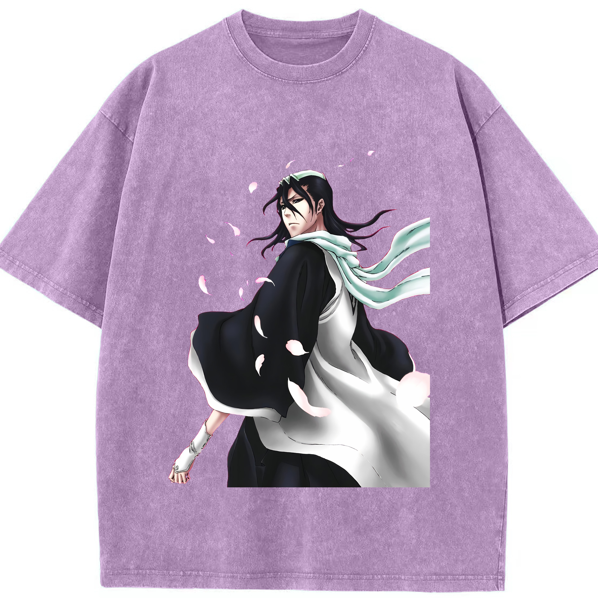 （画像用） ブリーチ くちき びゃくや BLEACH Kuchiki Byakuya 綿100% ヴィンテージ風 半袖Tシャツ（フロントプリント）