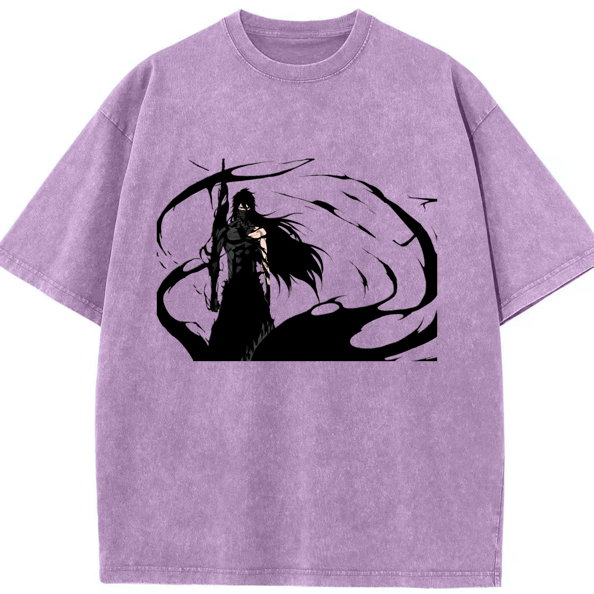 （画像用） ブリーチ 黒崎一護（くろさき いちご）BLEACH Kurosaki Ichigo 綿100% ヴィンテージ風 半袖Tシャツ（フロントプリント）
