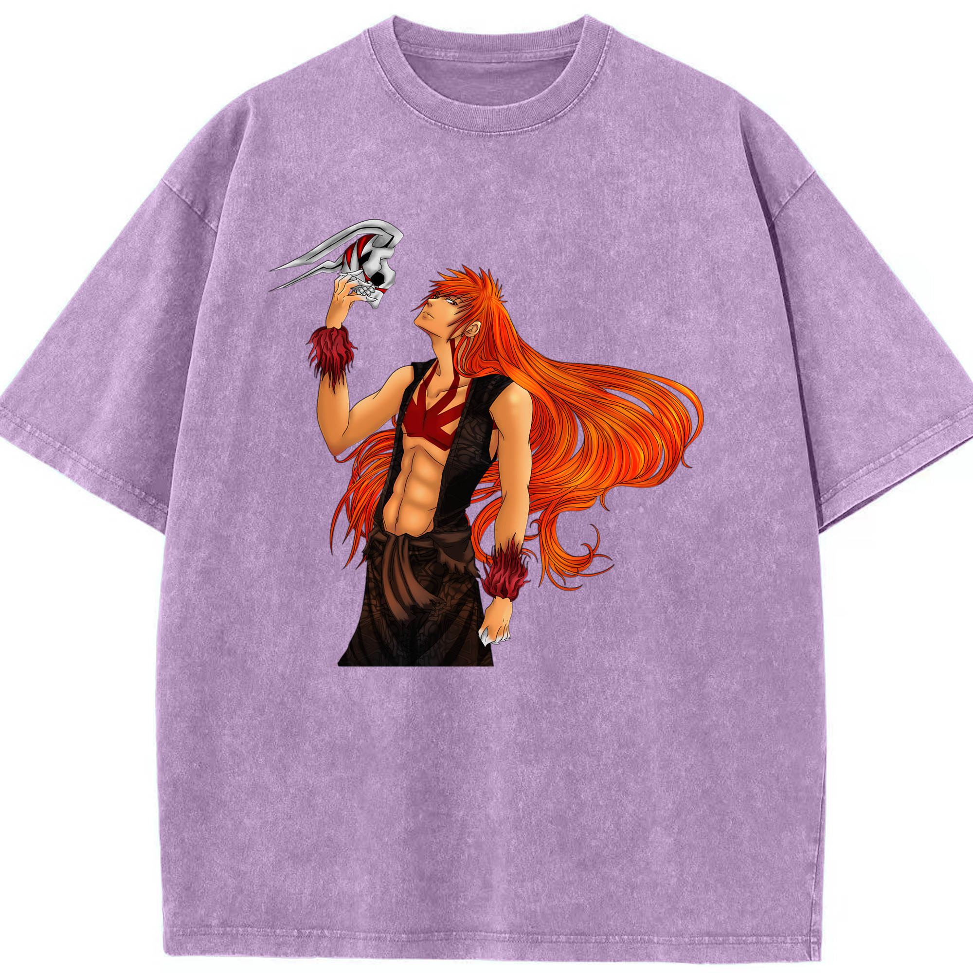 （画像用） ブリーチ 黒崎一護（くろさき いちご）BLEACH Kurosaki Ichigo 綿100% ヴィンテージ風 半袖Tシャツ（フロントプリント）