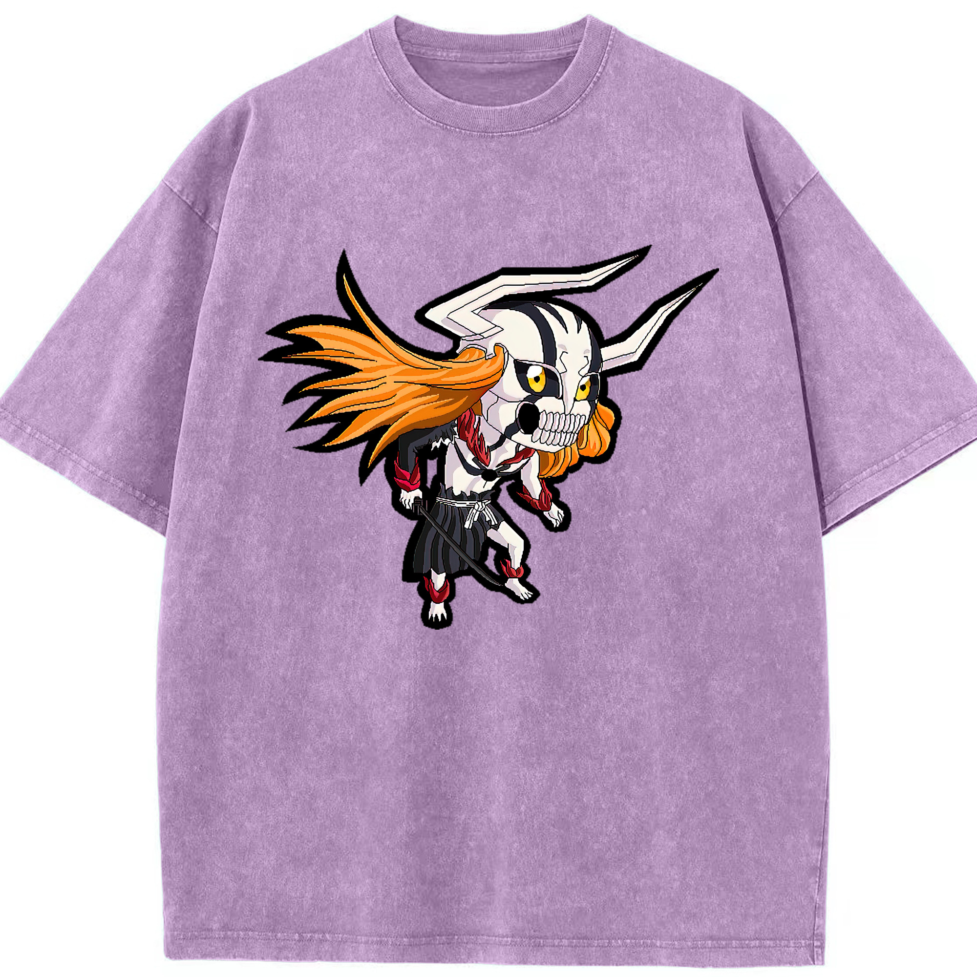 （画像用） ブリーチ 黒崎一護（くろさき いちご）BLEACH Kurosaki Ichigo 綿100% ヴィンテージ風 半袖Tシャツ（フロントプリント）