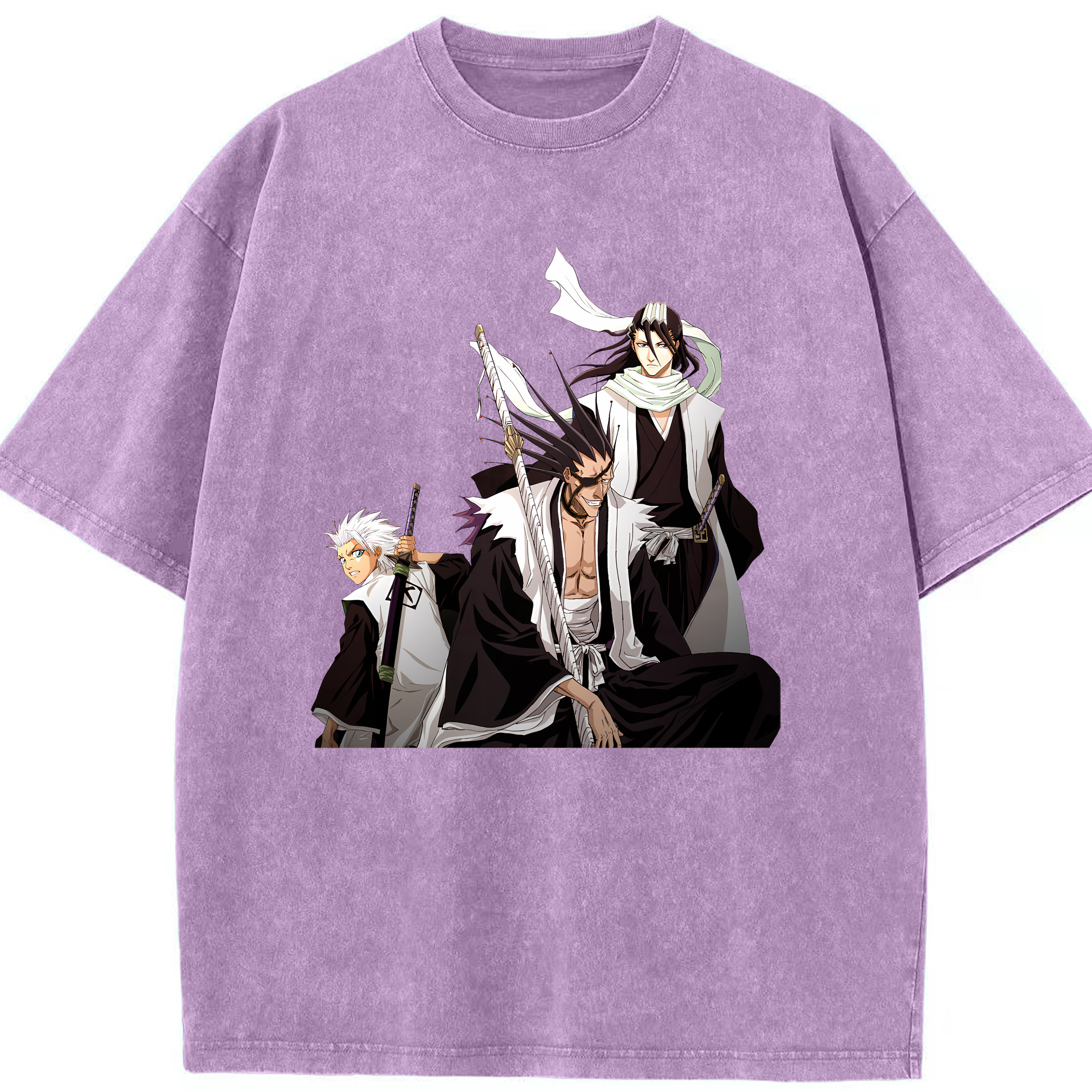 （画像用） ブリーチ ざらき けんぱち BLEACH Zaraki Kenpachi 綿100% ヴィンテージ風 半袖Tシャツ（フロントプリント）