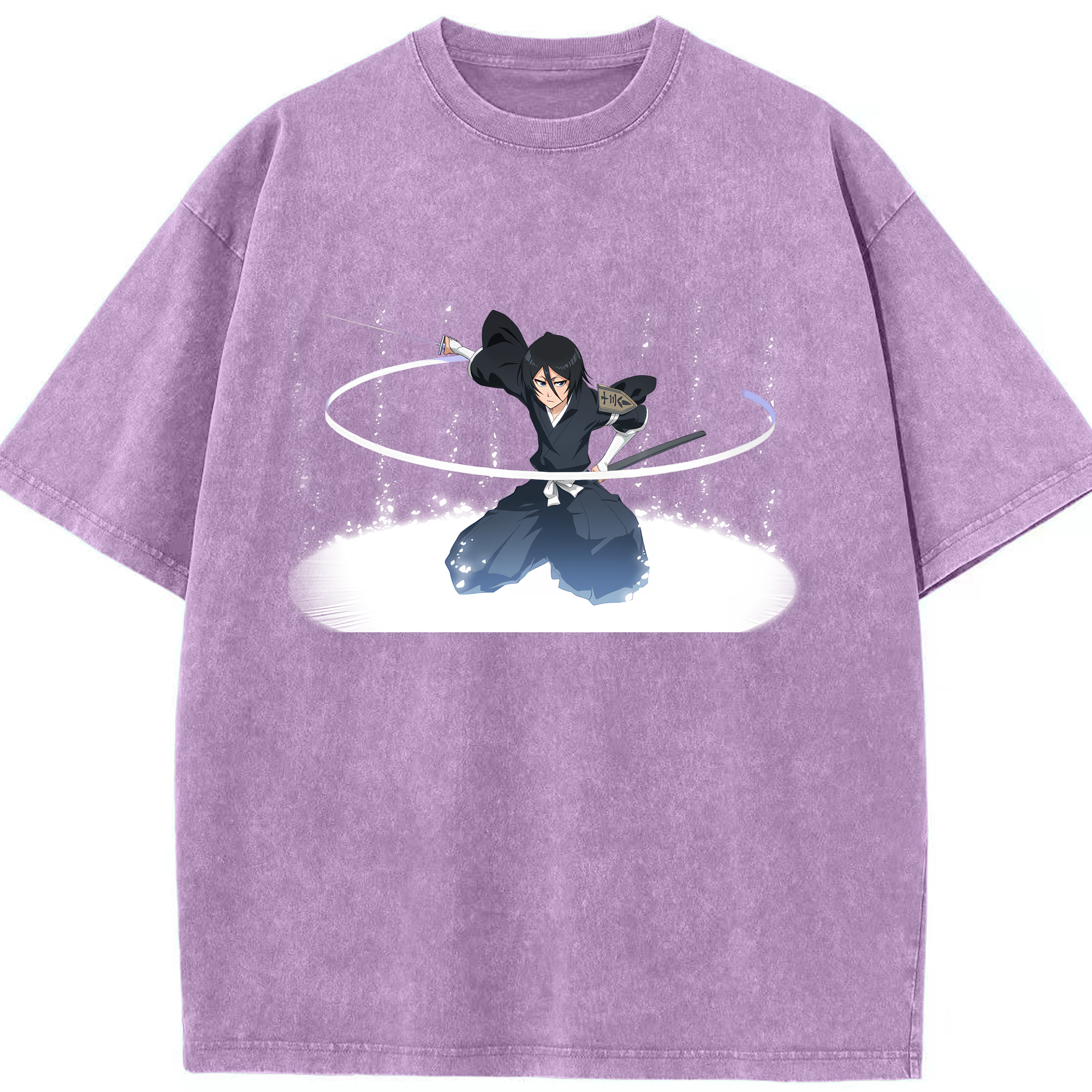 （画像用） ブリーチ 朽木ルキア BLEACH Kuchiki Rukia 綿100% ヴィンテージ風 半袖Tシャツ（フロントプリント）