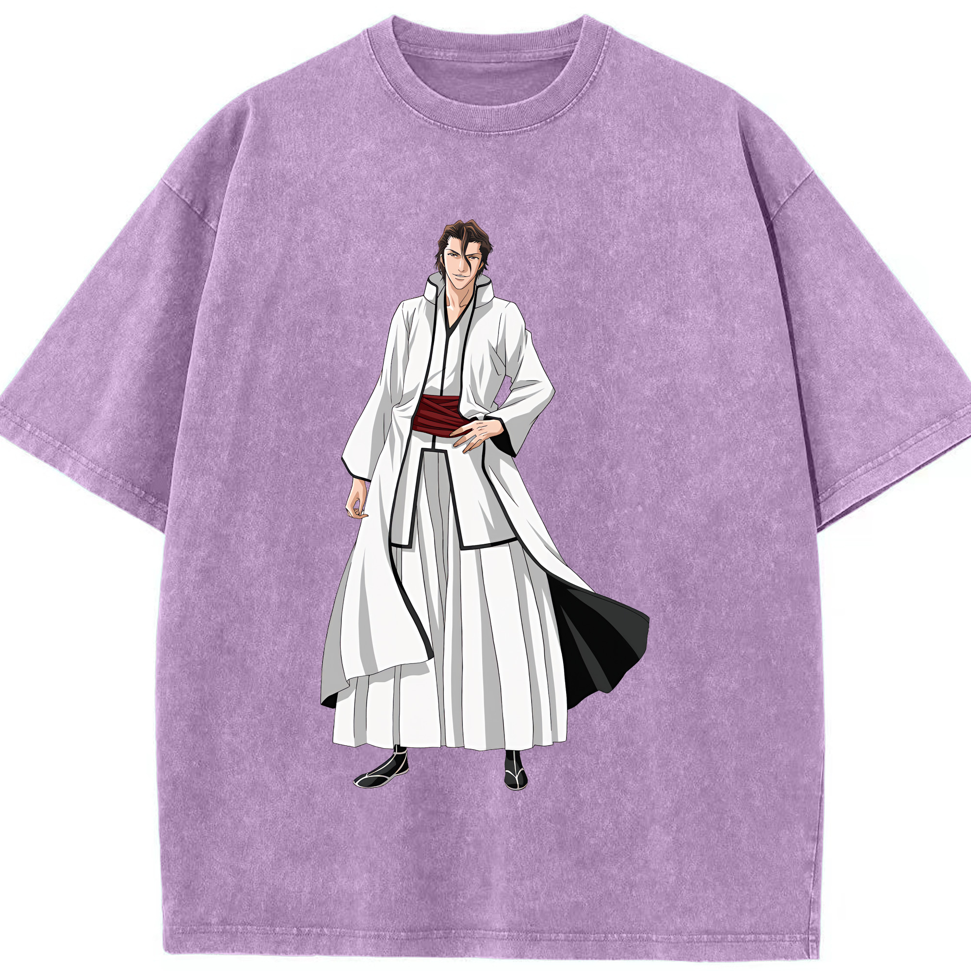 （画像用） ブリーチ 藍染 惣右介（あいぜん そうすけ） BLEACH Aizen Sousuke 綿100% ヴィンテージ風 半袖Tシャツ（フロントプリント）