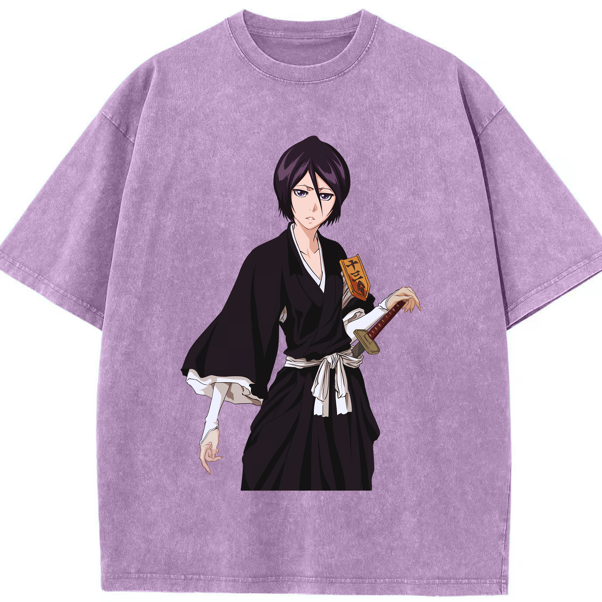 （画像用） ブリーチ 朽木ルキア BLEACH Kuchiki Rukia 綿100% ヴィンテージ風 半袖Tシャツ（フロントプリント）
