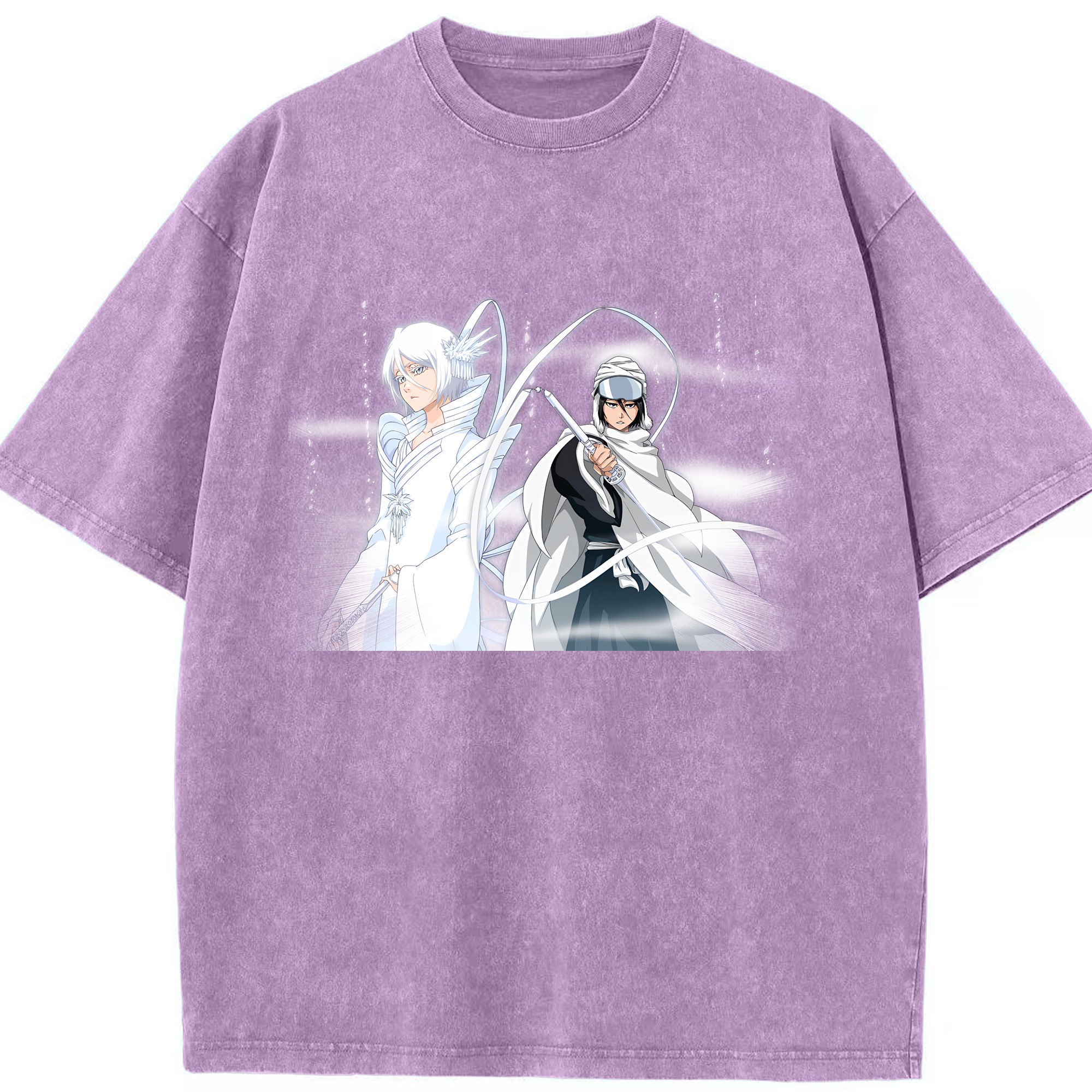 （画像用） ブリーチ 朽木ルキア BLEACH Kuchiki Rukia 綿100% ヴィンテージ風 半袖Tシャツ（フロントプリント）