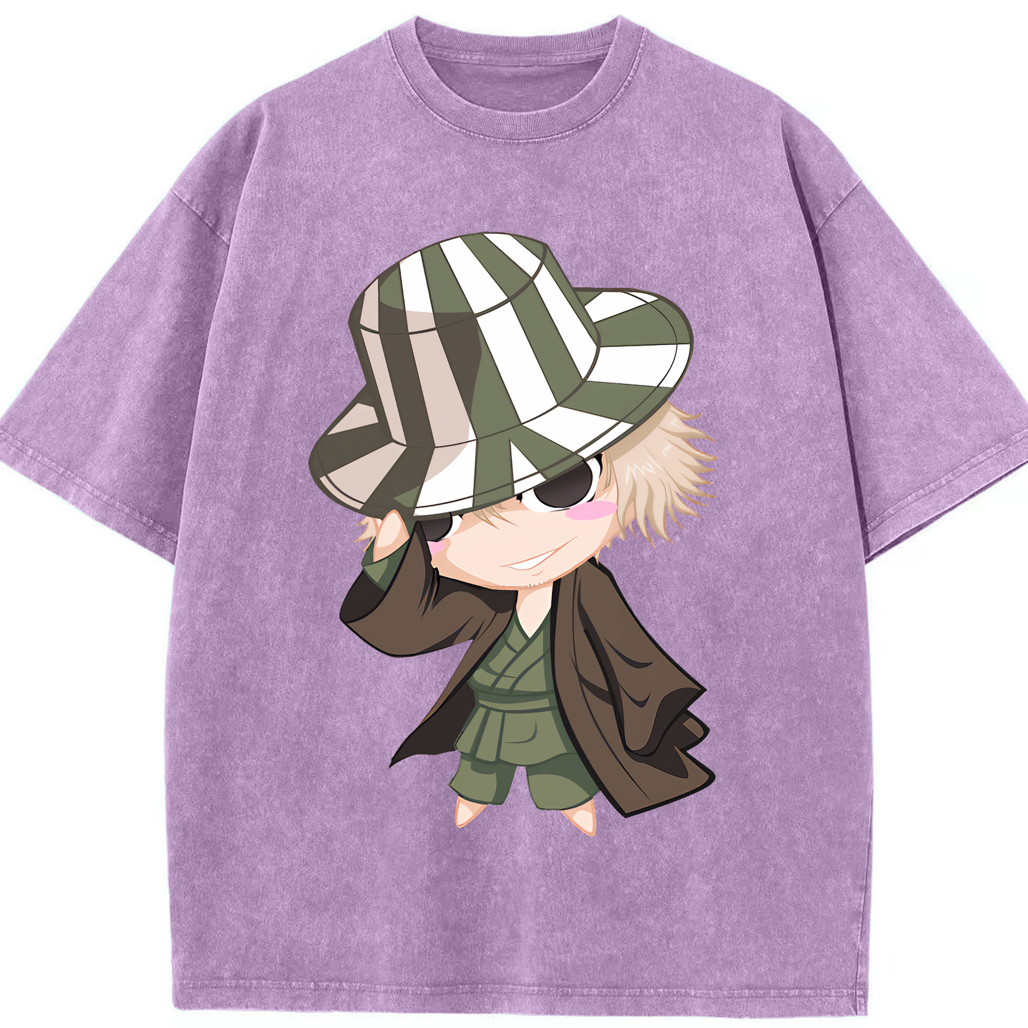 （画像用） "ブリーチ 浦原 喜助（うらはら きすけ） BLEACH Urahara Kisuke " 綿100% ヴィンテージ風 半袖Tシャツ（フロントプリント）