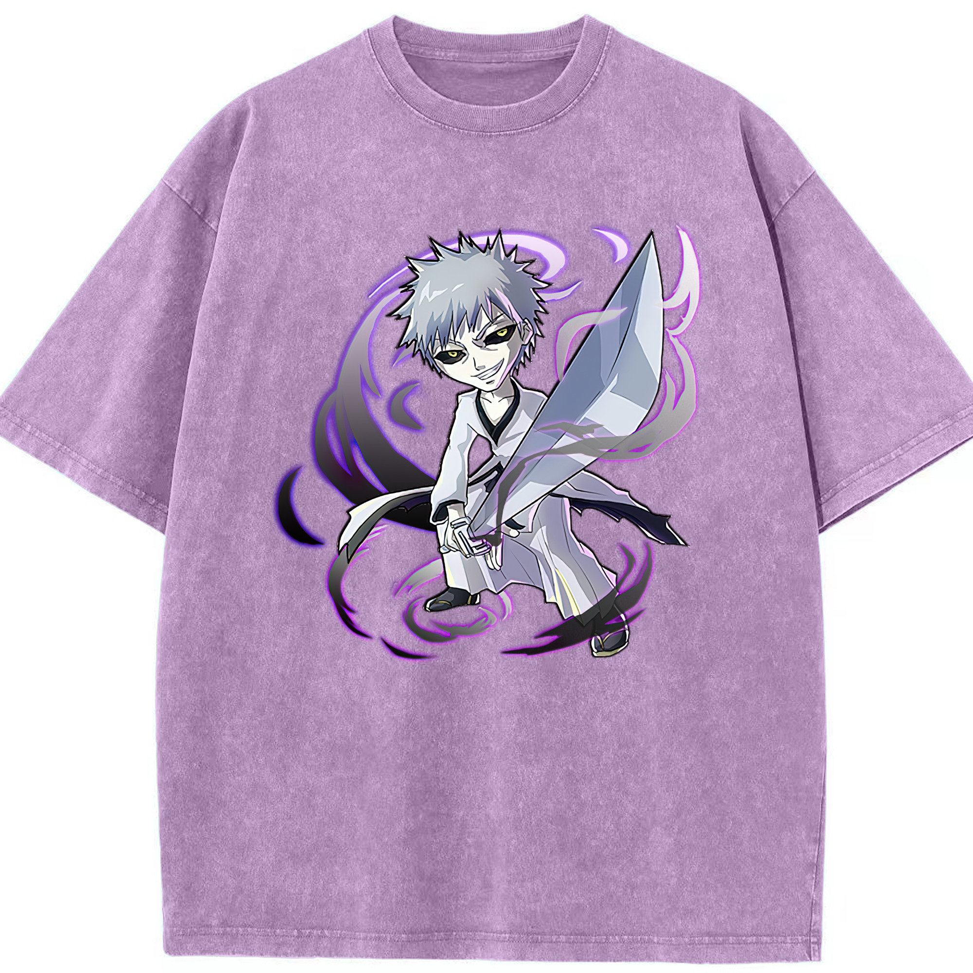 （画像用） ブリーチ 黒崎一護（くろさき いちご）BLEACH Kurosaki Ichigo 綿100% ヴィンテージ風 半袖Tシャツ（フロントプリント）