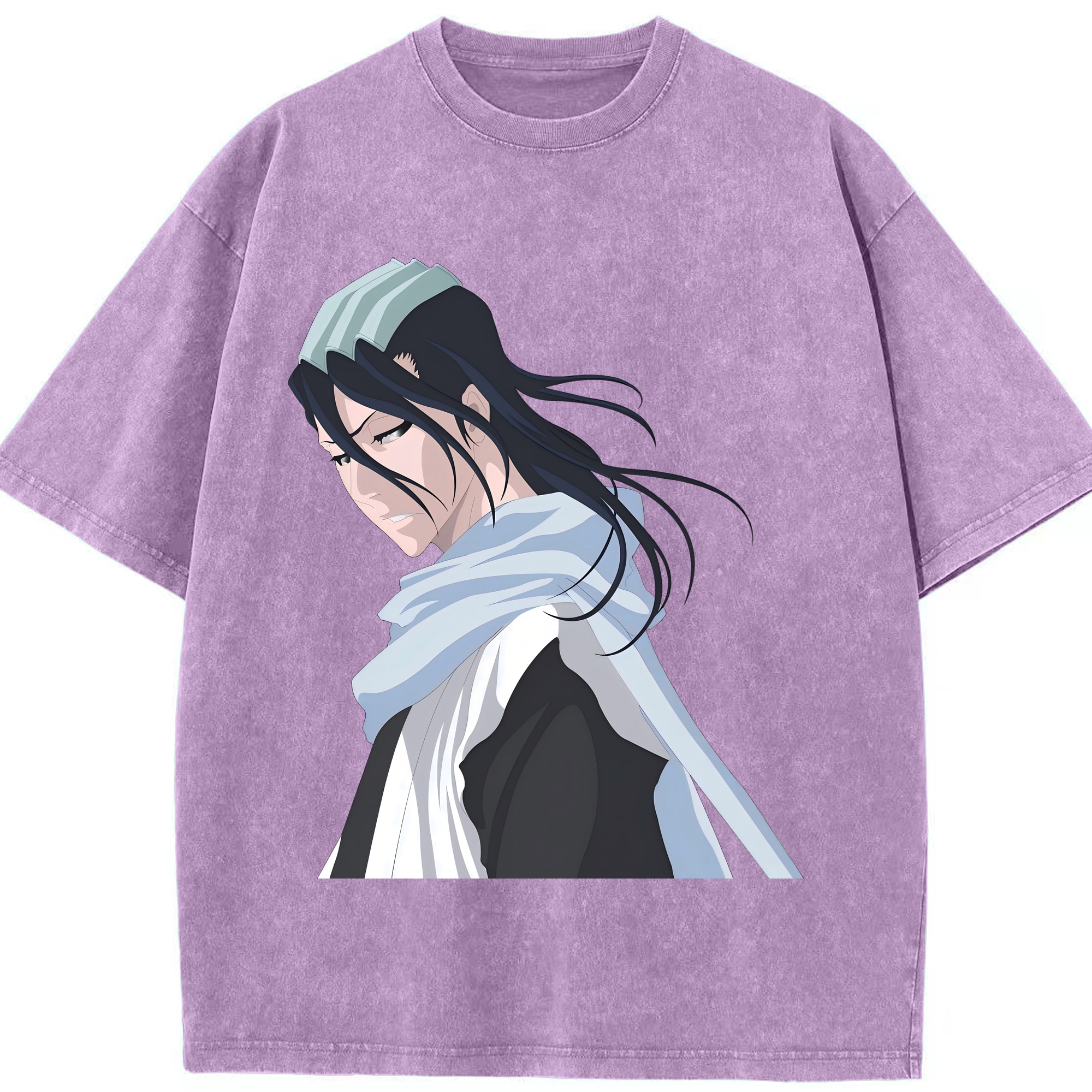 （画像用） ブリーチ くちき びゃくや BLEACH Kuchiki Byakuya 綿100% ヴィンテージ風 半袖Tシャツ（フロントプリント）