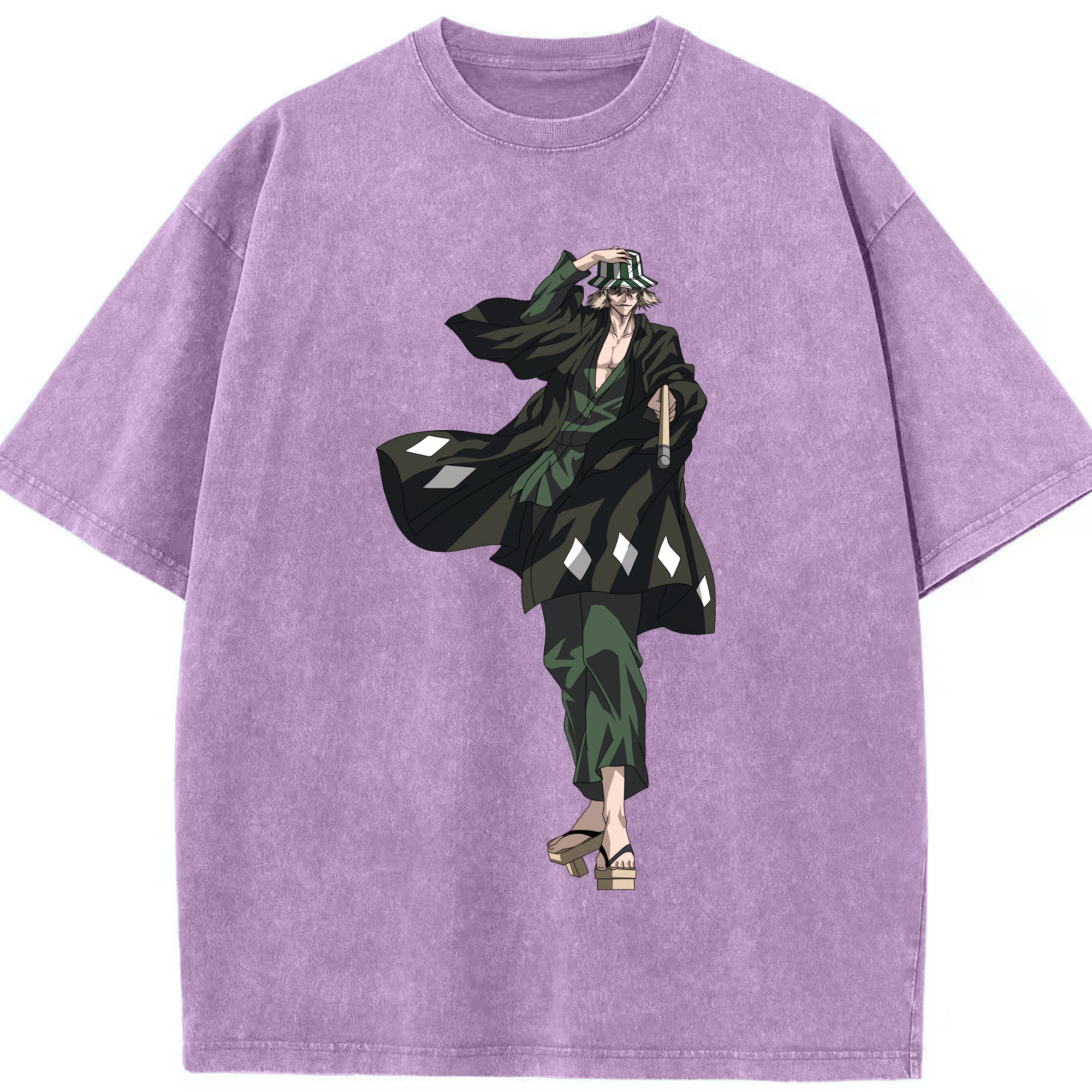 （画像用） "ブリーチ 浦原 喜助（うらはら きすけ） BLEACH Urahara Kisuke " 綿100% ヴィンテージ風 半袖Tシャツ（フロントプリント）