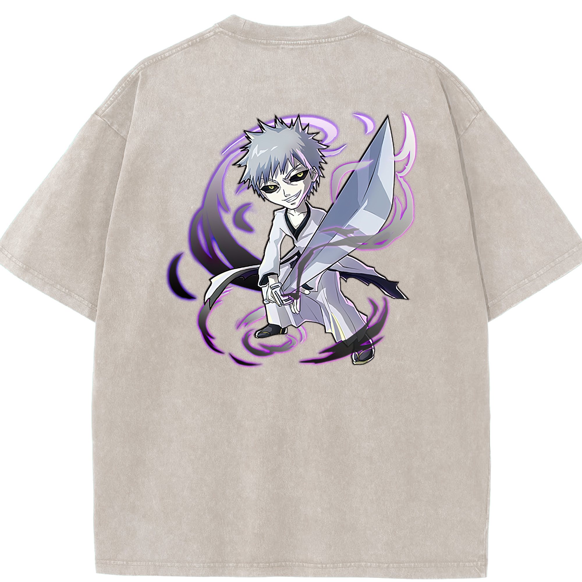 （画像用） ブリーチ 黒崎一護（くろさき いちご）BLEACH Kurosaki Ichigo 綿100% ヴィンテージ風 半袖Tシャツ（背面プリント）