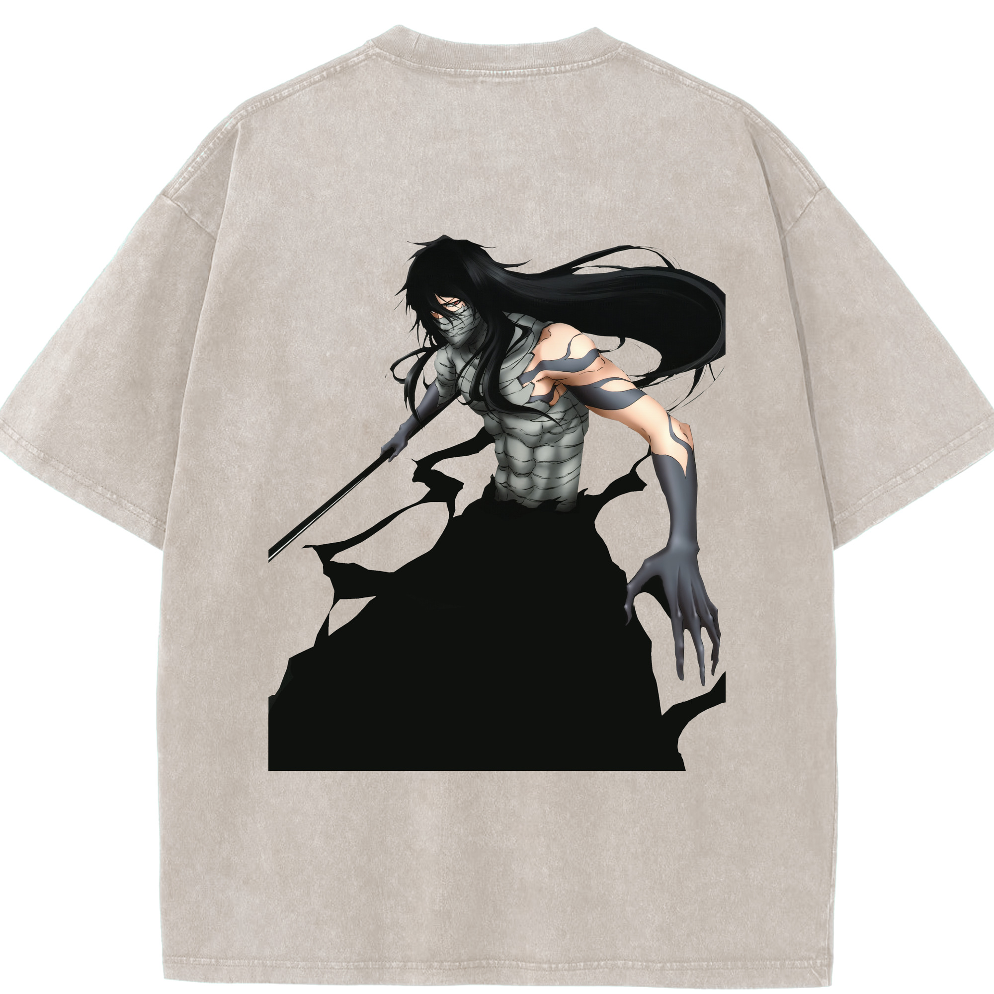 （画像用） ブリーチ 黒崎一護（くろさき いちご）BLEACH Kurosaki Ichigo 綿100% ヴィンテージ風 半袖Tシャツ（背面プリント）