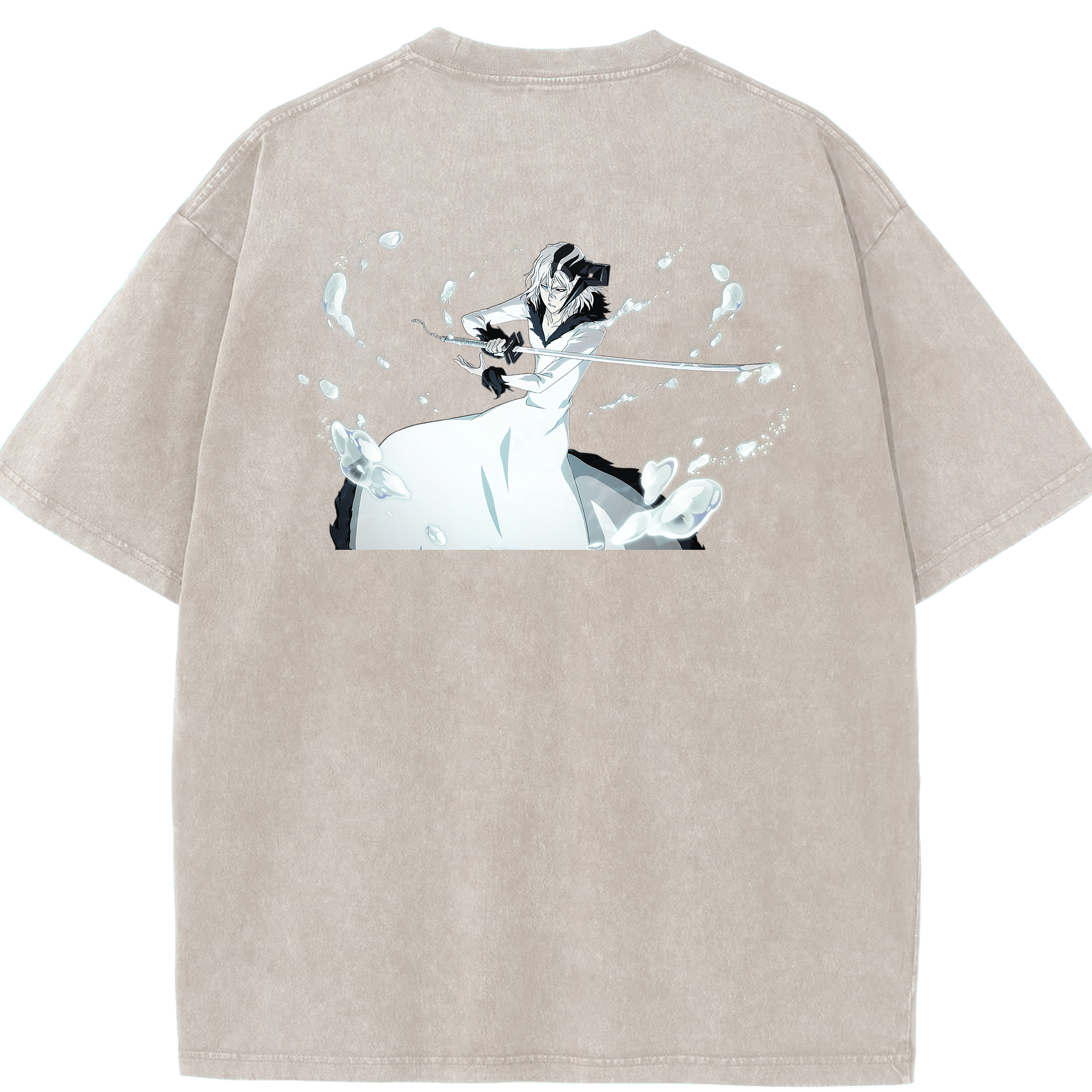 （画像用） ブリーチ 黒崎一護（くろさき いちご）BLEACH Kurosaki Ichigo 綿100% ヴィンテージ風 半袖Tシャツ（背面プリント）