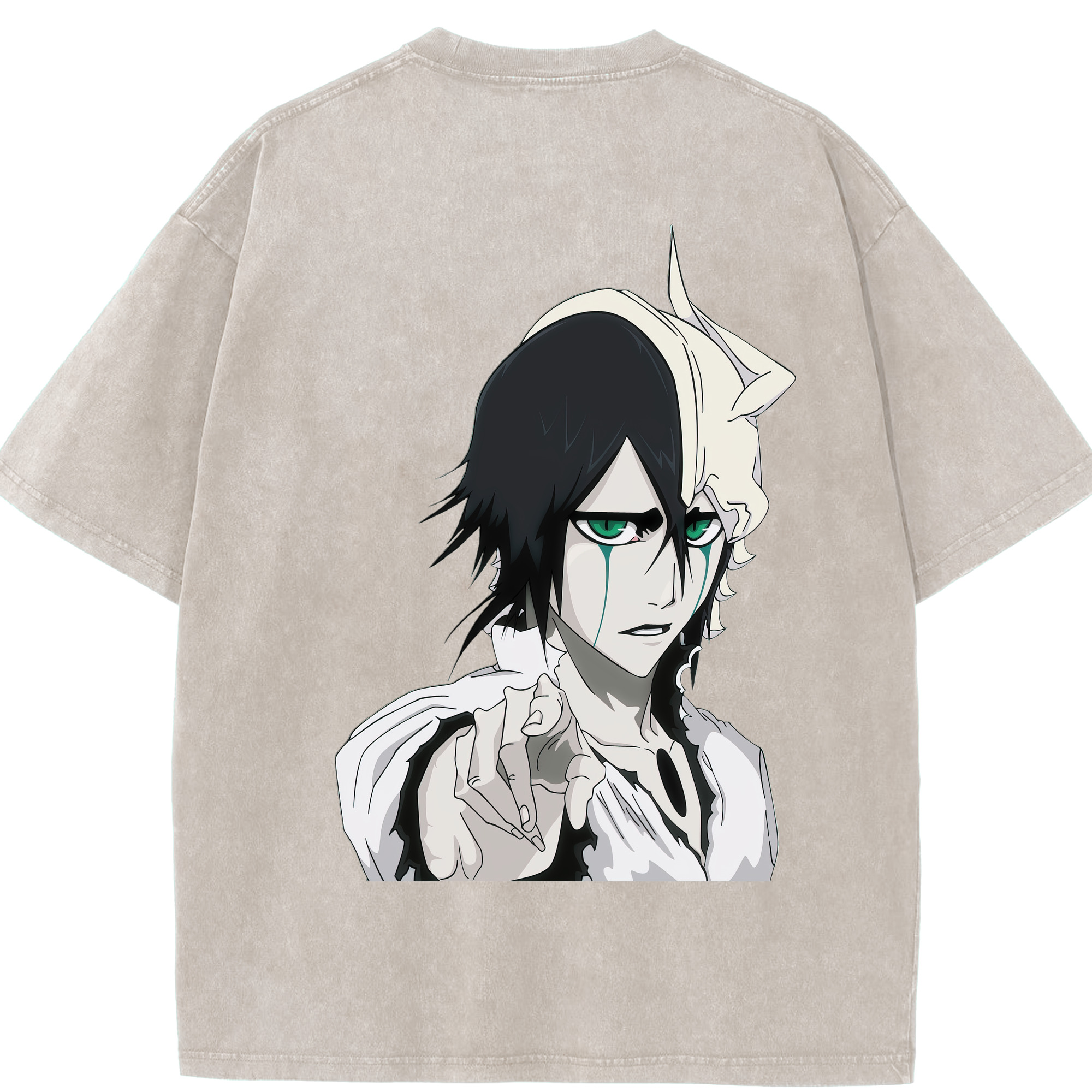 （画像用） ブリーチ ウルキオラ·シファー BLEACH Ulquiorra cifer 綿100% ヴィンテージ風 半袖Tシャツ（背面プリント）