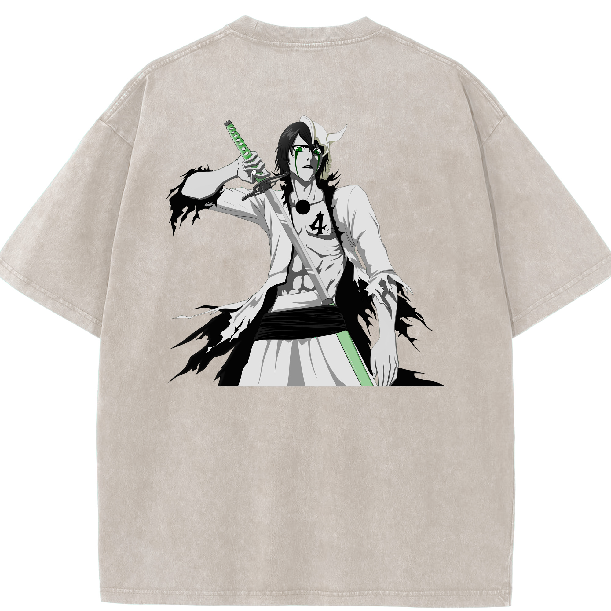 （画像用） ブリーチ ウルキオラ·シファー BLEACH Ulquiorra cifer 綿100% ヴィンテージ風 半袖Tシャツ（背面プリント）
