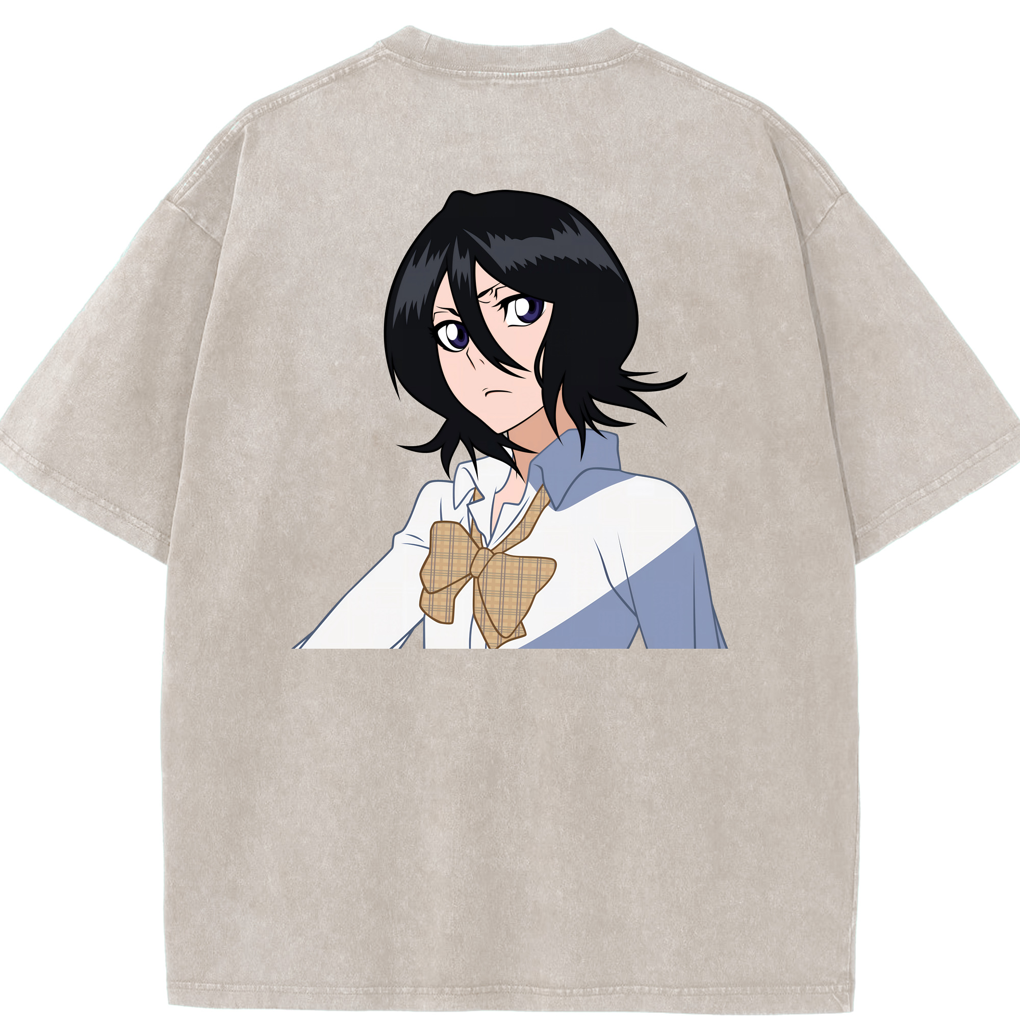 （画像用） ブリーチ 朽木ルキア BLEACH Kuchiki Rukia 綿100% ヴィンテージ風 半袖Tシャツ（背面プリント）
