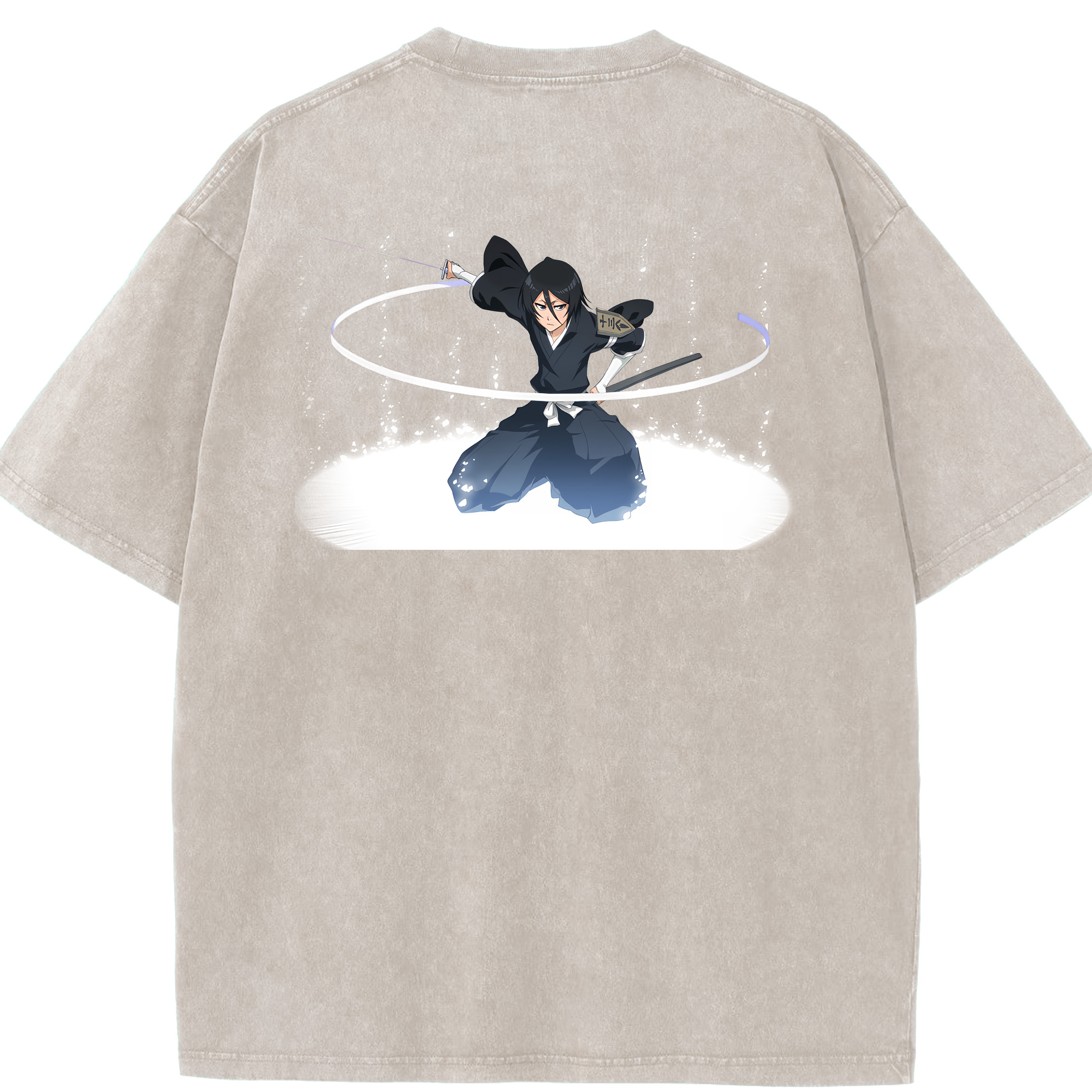 （画像用） ブリーチ 朽木ルキア BLEACH Kuchiki Rukia 綿100% ヴィンテージ風 半袖Tシャツ（背面プリント）