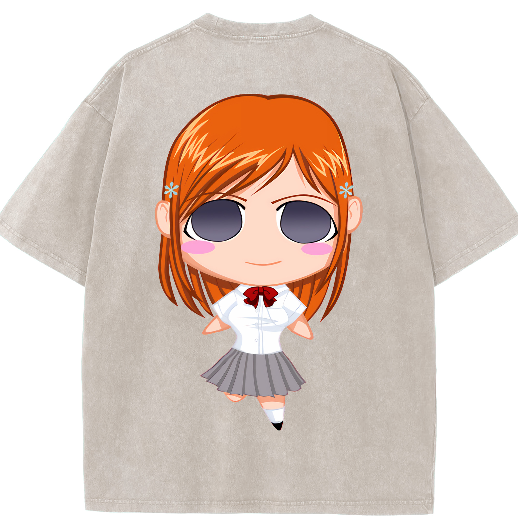 （画像用） ブリーチ 井上織姫（いのうえおりひめ） BLEACH Inoue Orihime 綿100% ヴィンテージ風 半袖Tシャツ（背面プリント）