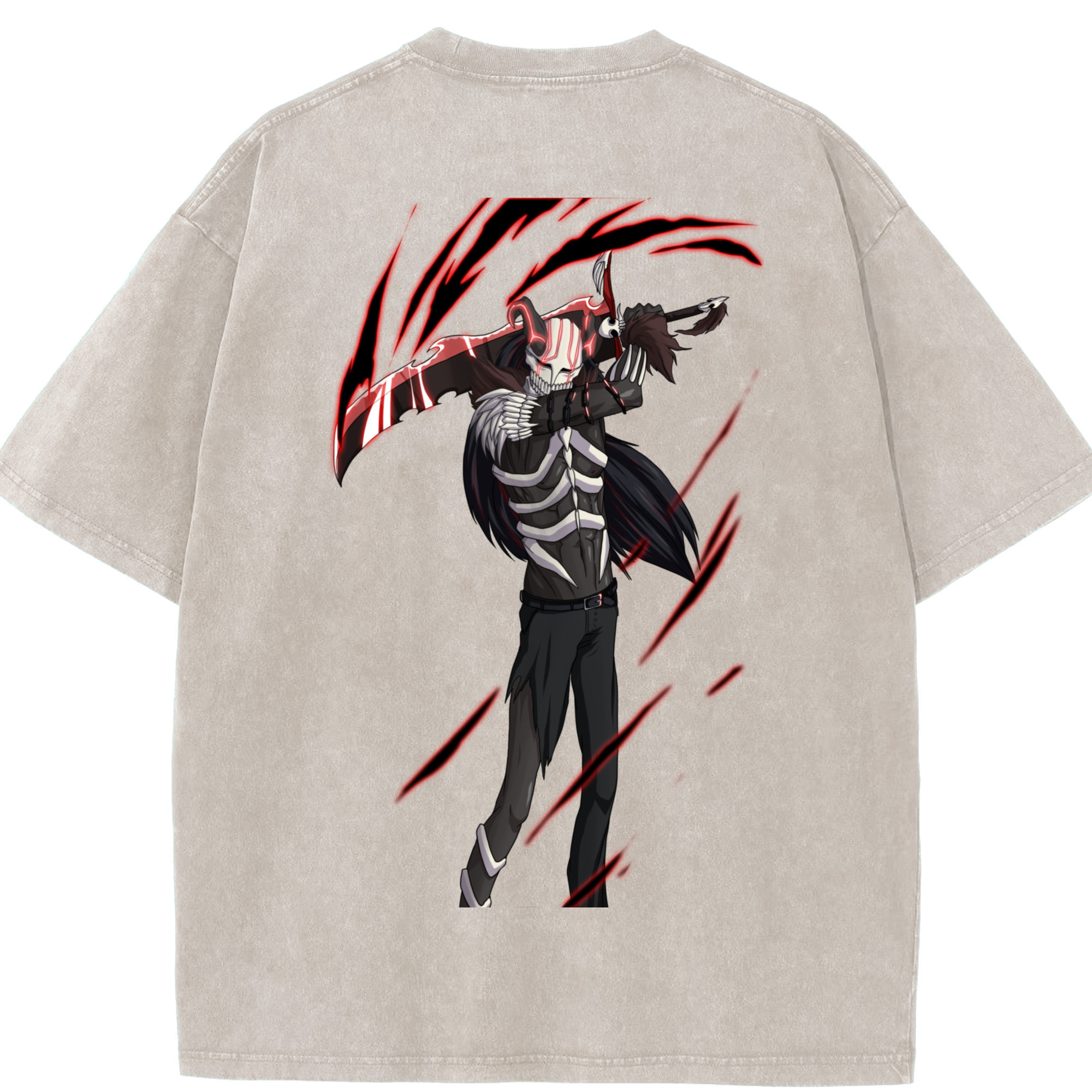 （画像用） ブリーチ 黒崎一護（くろさき いちご）BLEACH Kurosaki Ichigo 綿100% ヴィンテージ風 半袖Tシャツ（背面プリント）