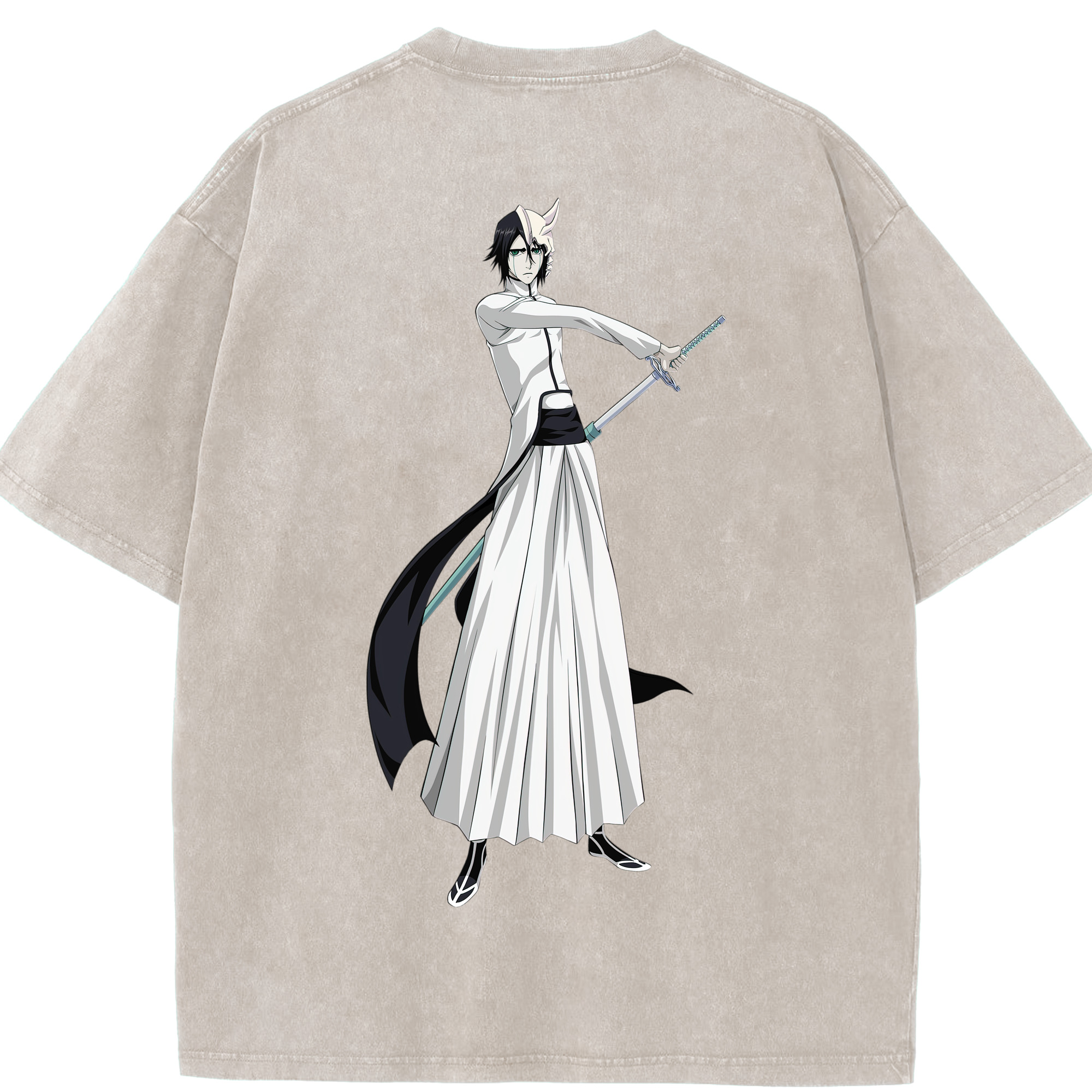 （画像用） ブリーチ ウルキオラ·シファー BLEACH Ulquiorra cifer 綿100% ヴィンテージ風 半袖Tシャツ（背面プリント）