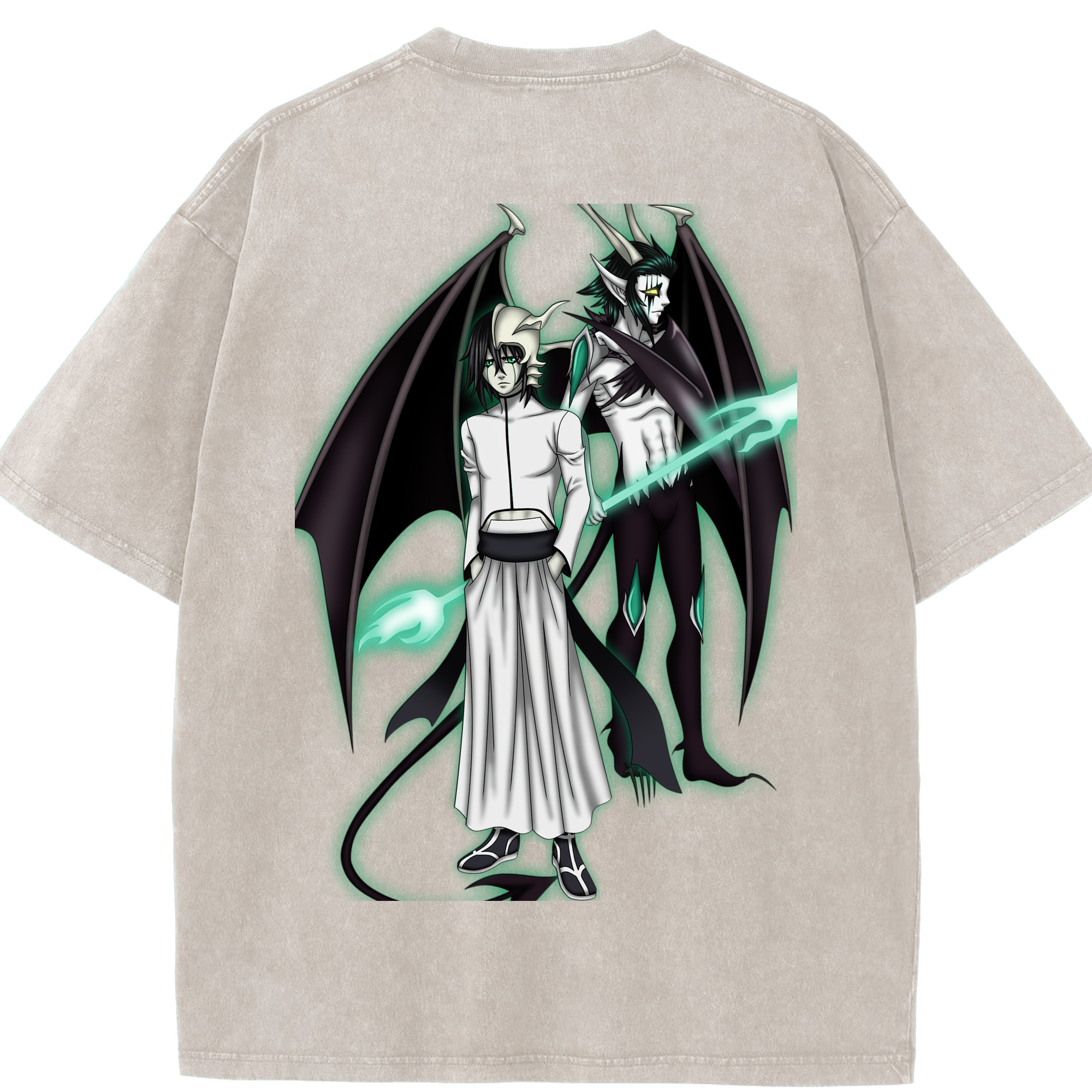 （画像用） ブリーチ ウルキオラ·シファー BLEACH Ulquiorra cifer 綿100% ヴィンテージ風 半袖Tシャツ（背面プリント）