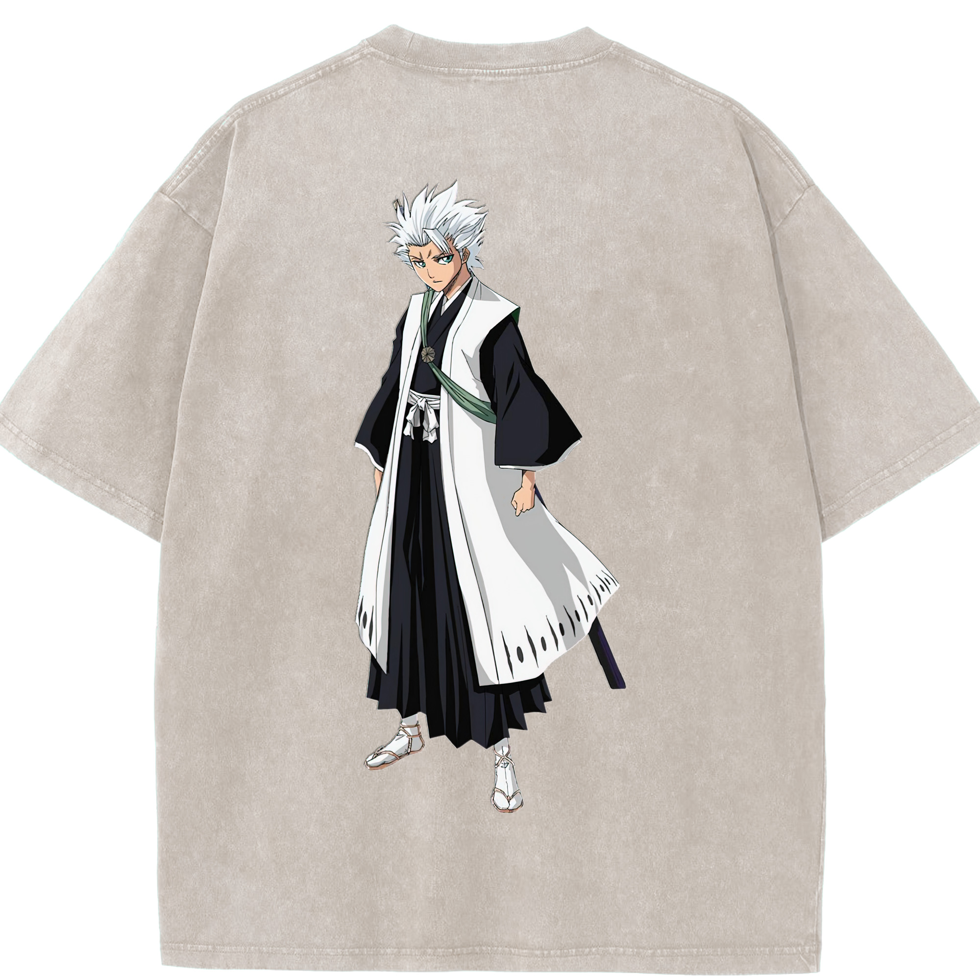 （画像用） ブリーチ 日番谷冬獅郎（ひつがや とうしろう） BLEACH Hitsugaya Toushirou 綿100% ヴィンテージ風 半袖Tシャツ（背面プリント）