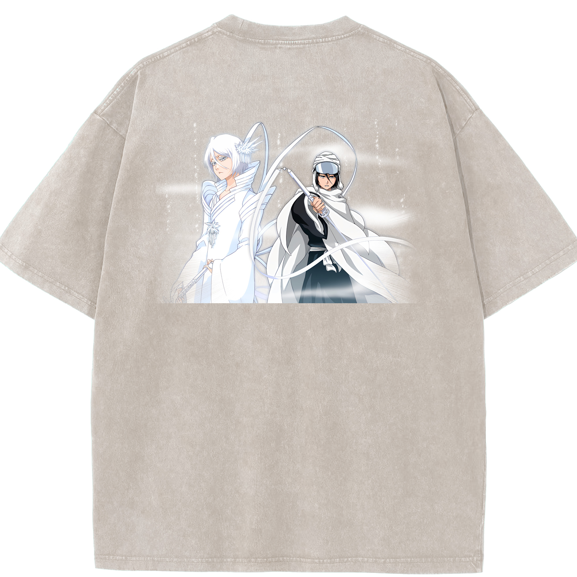 （画像用） ブリーチ 朽木ルキア BLEACH Kuchiki Rukia 綿100% ヴィンテージ風 半袖Tシャツ（背面プリント）