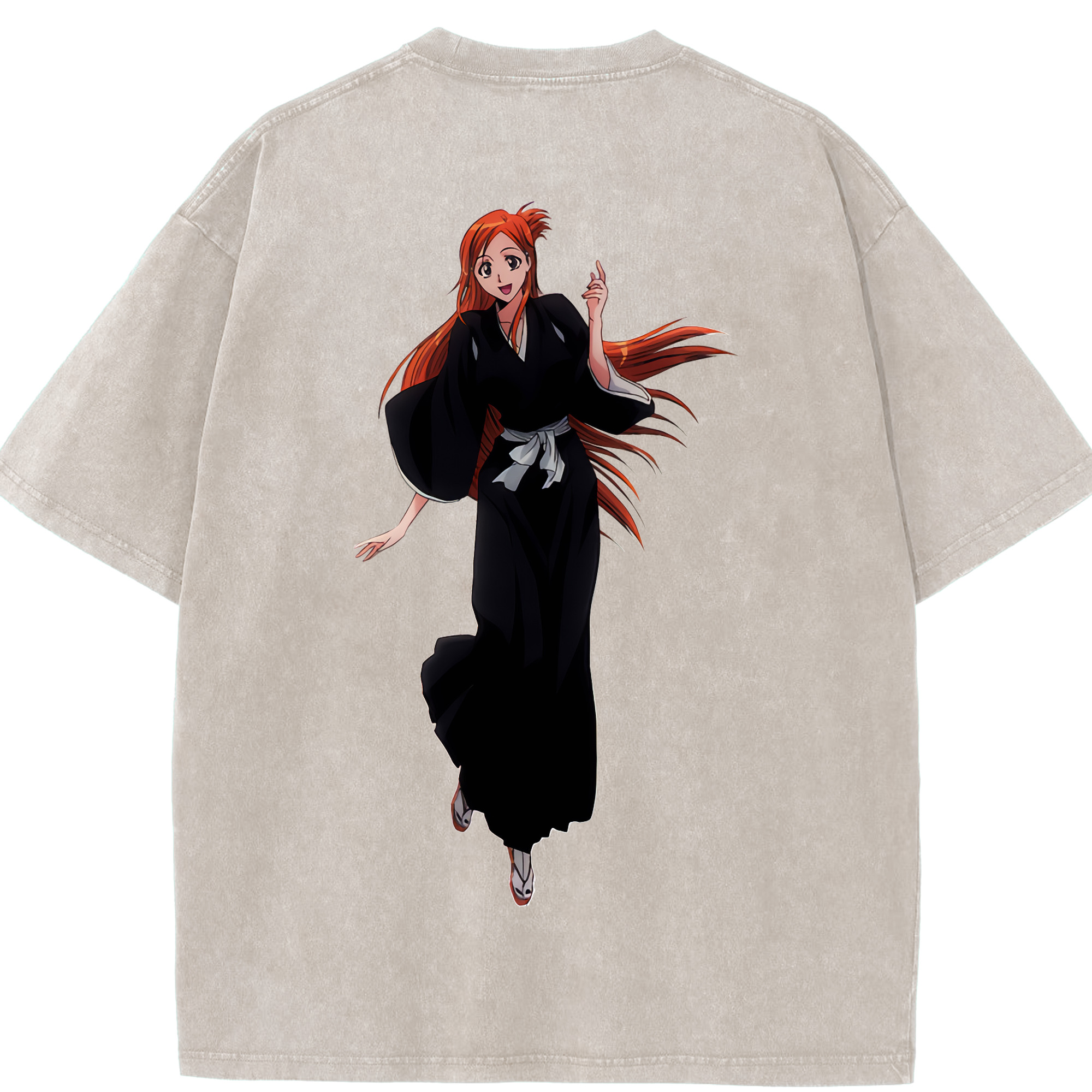 （画像用） ブリーチ 井上織姫（いのうえおりひめ） BLEACH Inoue Orihime 綿100% ヴィンテージ風 半袖Tシャツ（背面プリント）