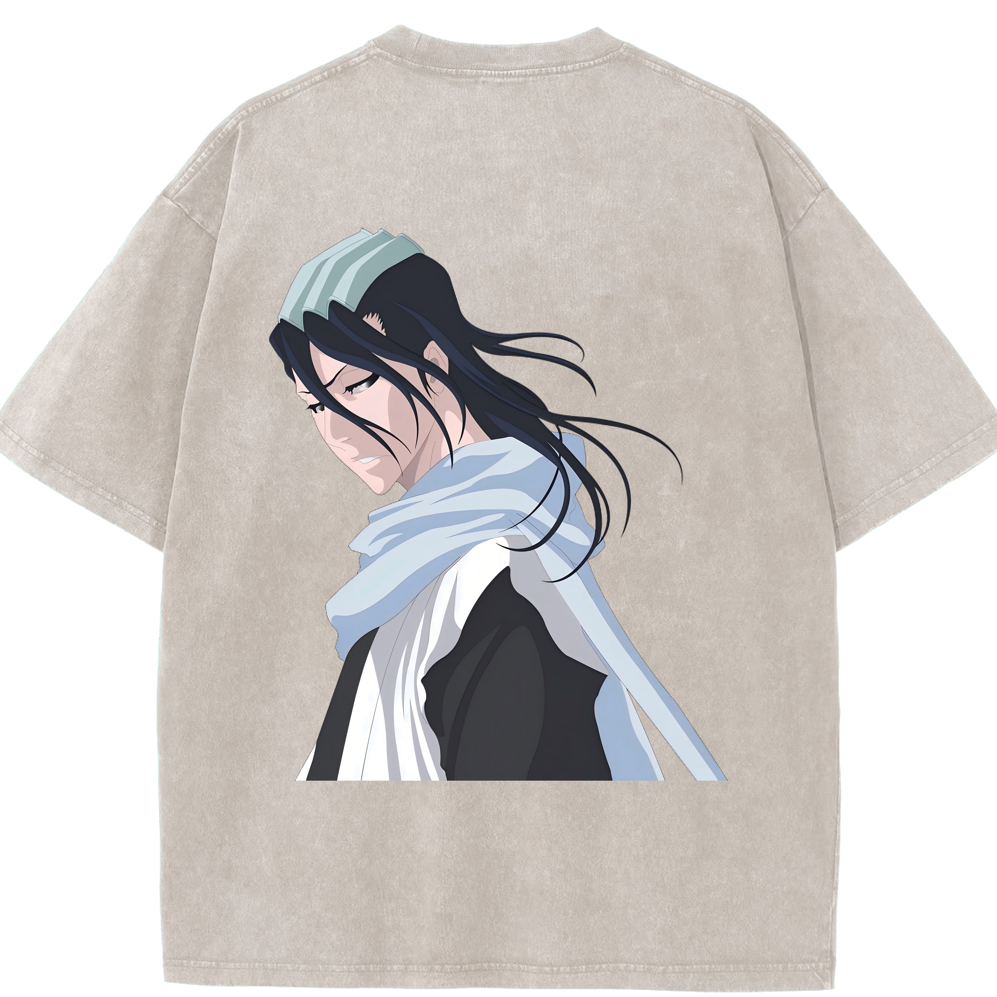 （画像用） ブリーチ くちき びゃくや BLEACH Kuchiki Byakuya 綿100% ヴィンテージ風 半袖Tシャツ（背面プリント）