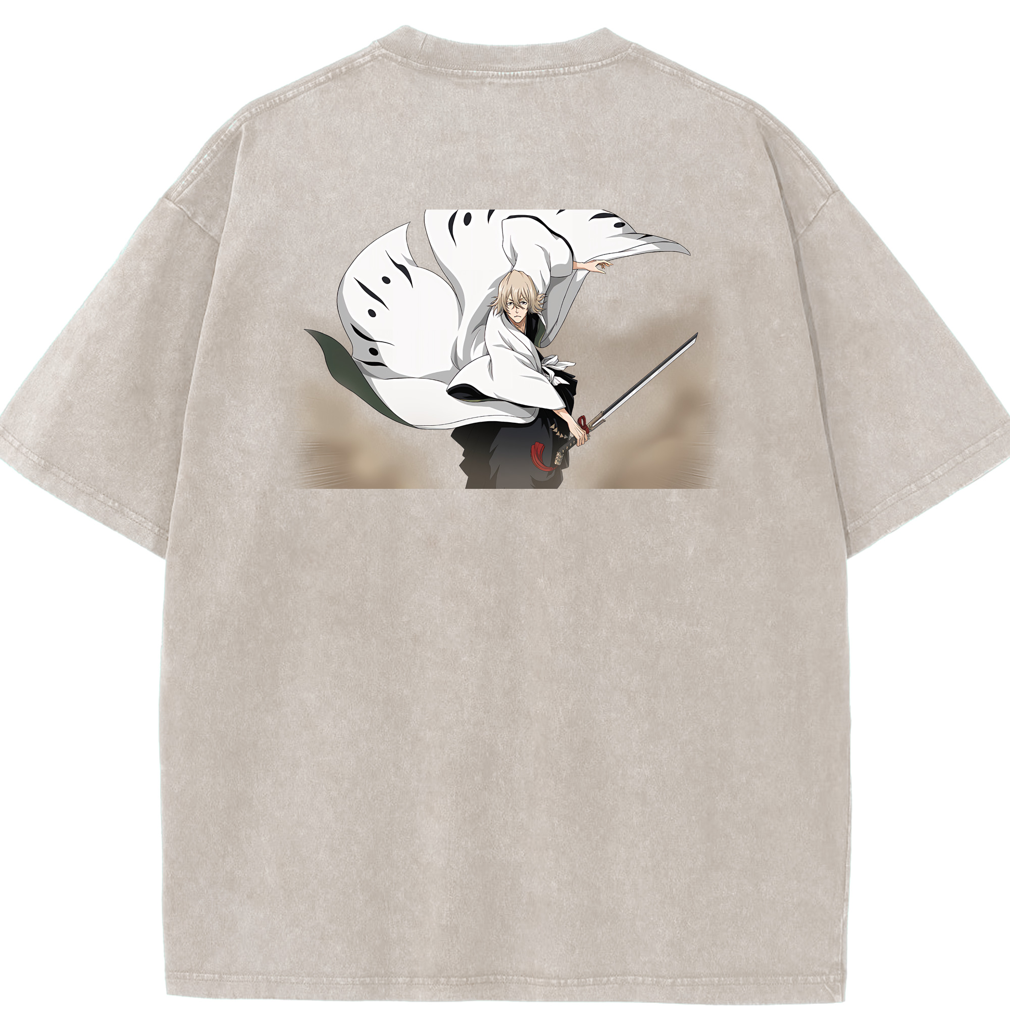 （画像用） "ブリーチ 浦原 喜助（うらはら きすけ） BLEACH Urahara Kisuke " 綿100% ヴィンテージ風 半袖Tシャツ（背面プリント）